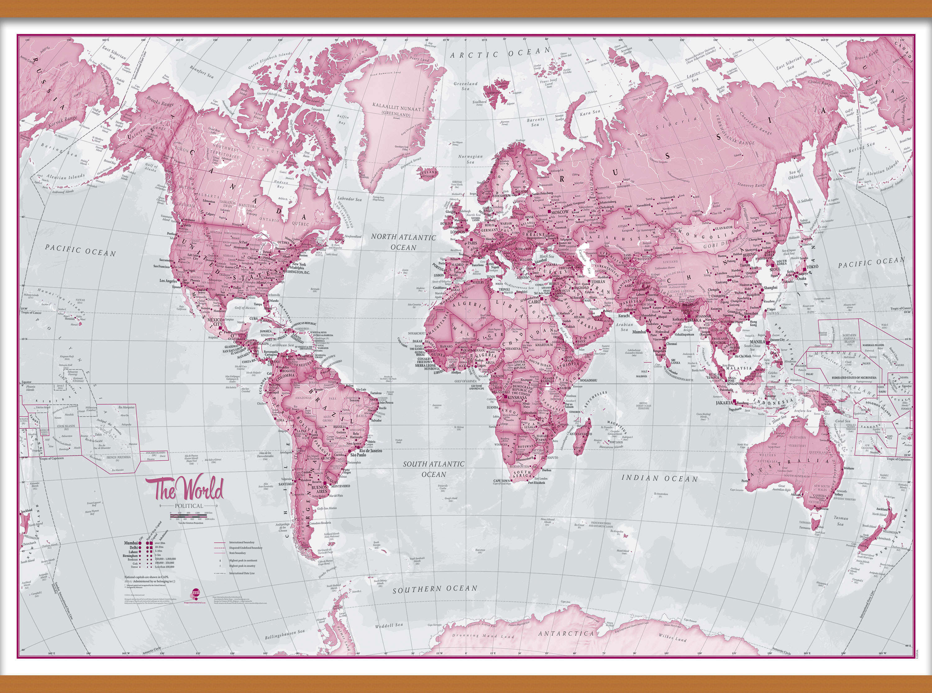 WM00273_L_CWDHB - The World Is Art - Wall Map Pink