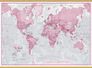 WM00273_S_LWDHB - The World Is Art - Wall Map Pink