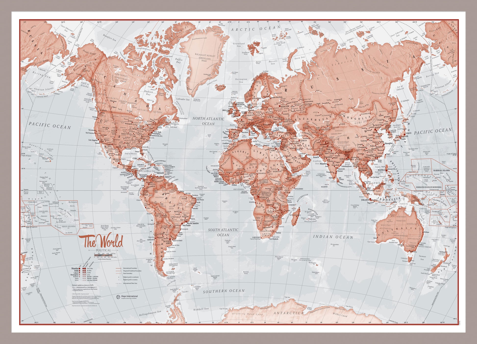 WM00271_S_PINAL - The World Is Art - Wall Map Red