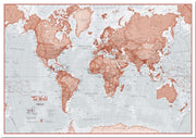 WM00271_S_PNBRD - The World Is Art - Wall Map Red