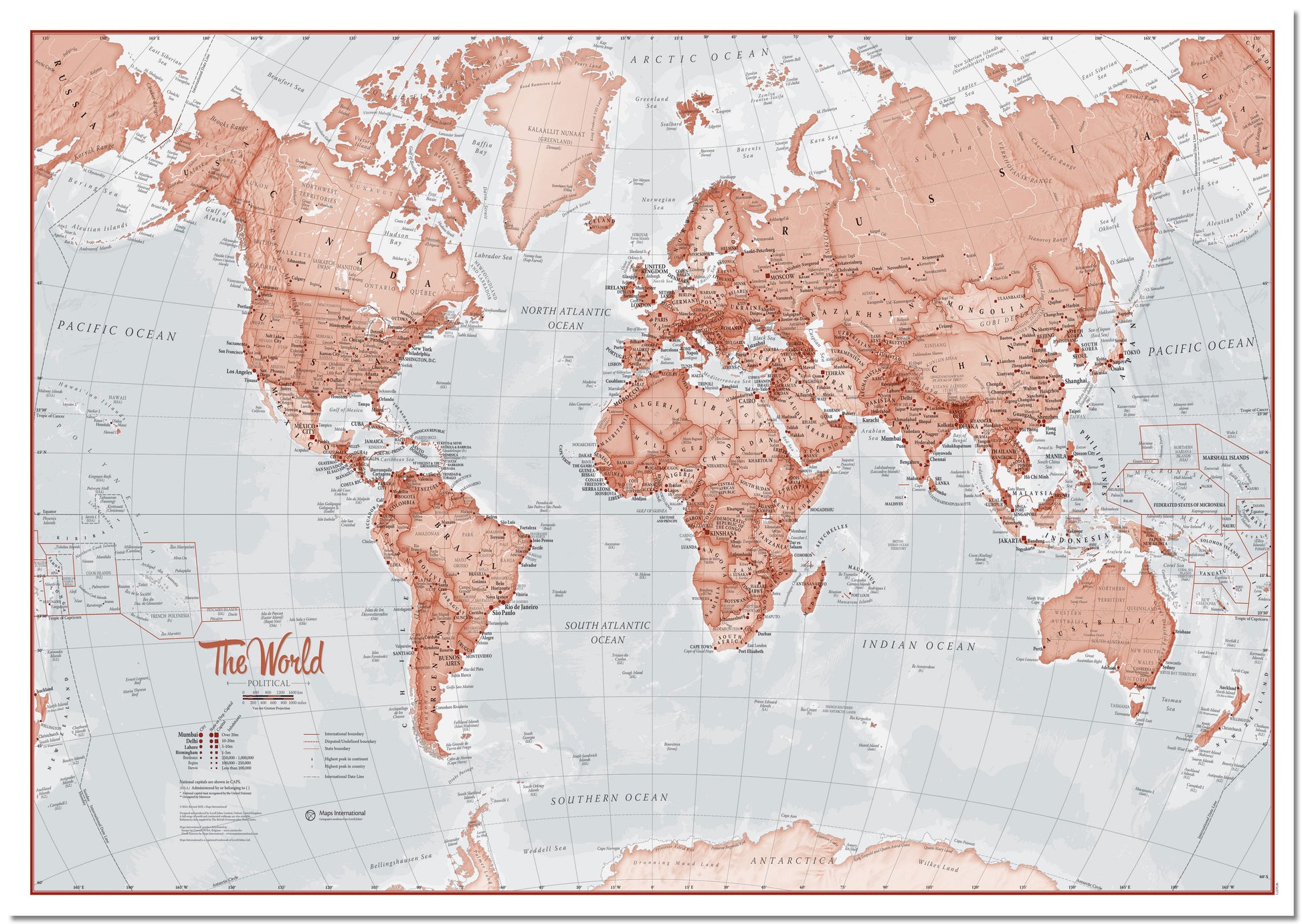 WM00271_L_LMBRD - The World Is Art - Wall Map Red