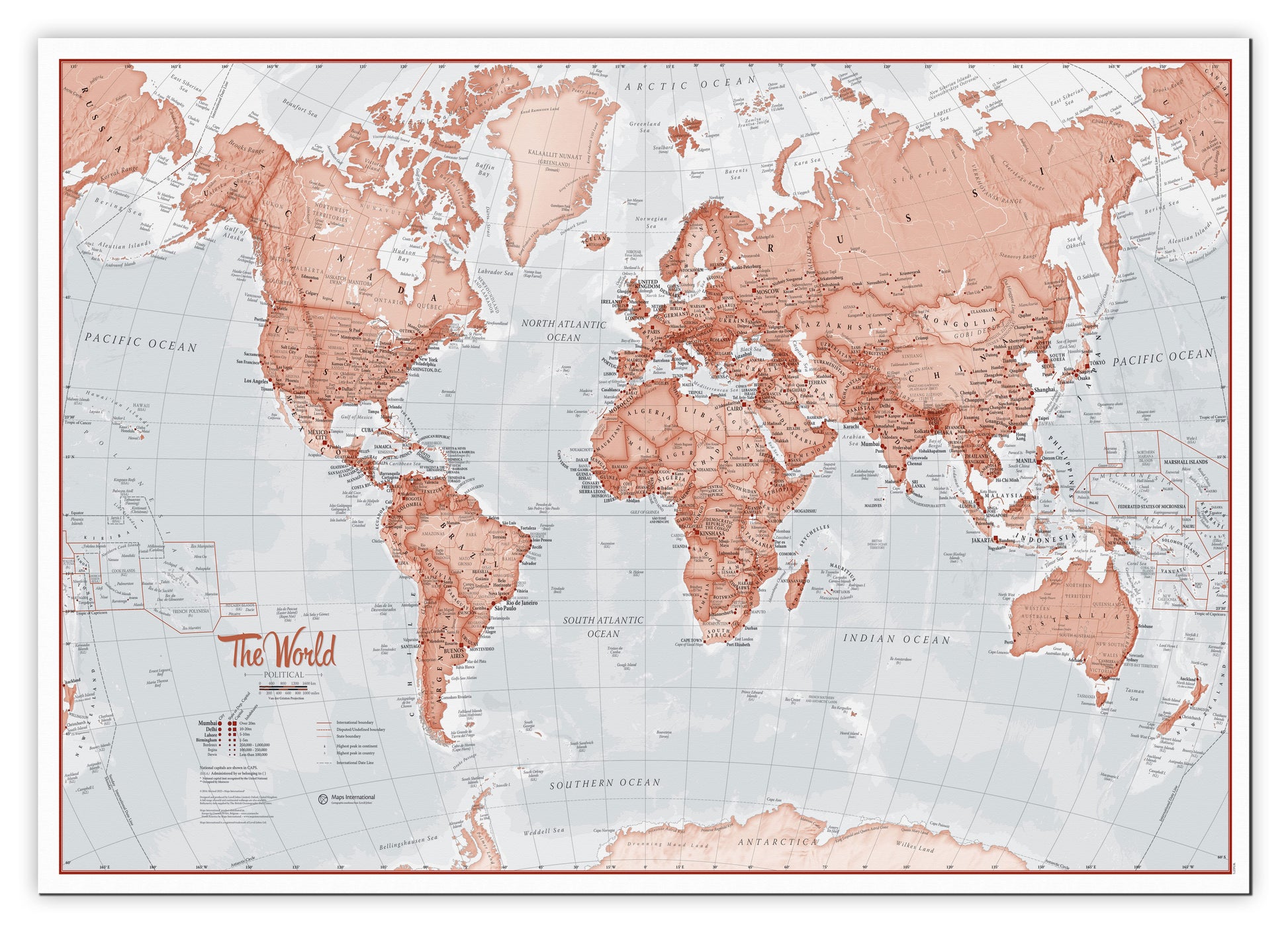 WM00271_L_CANVA - The World Is Art - Wall Map Red