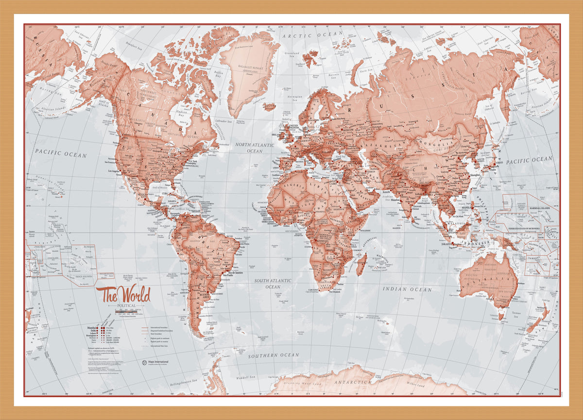 WM00271_S_BWOAK - The World Is Art - Wall Map Red