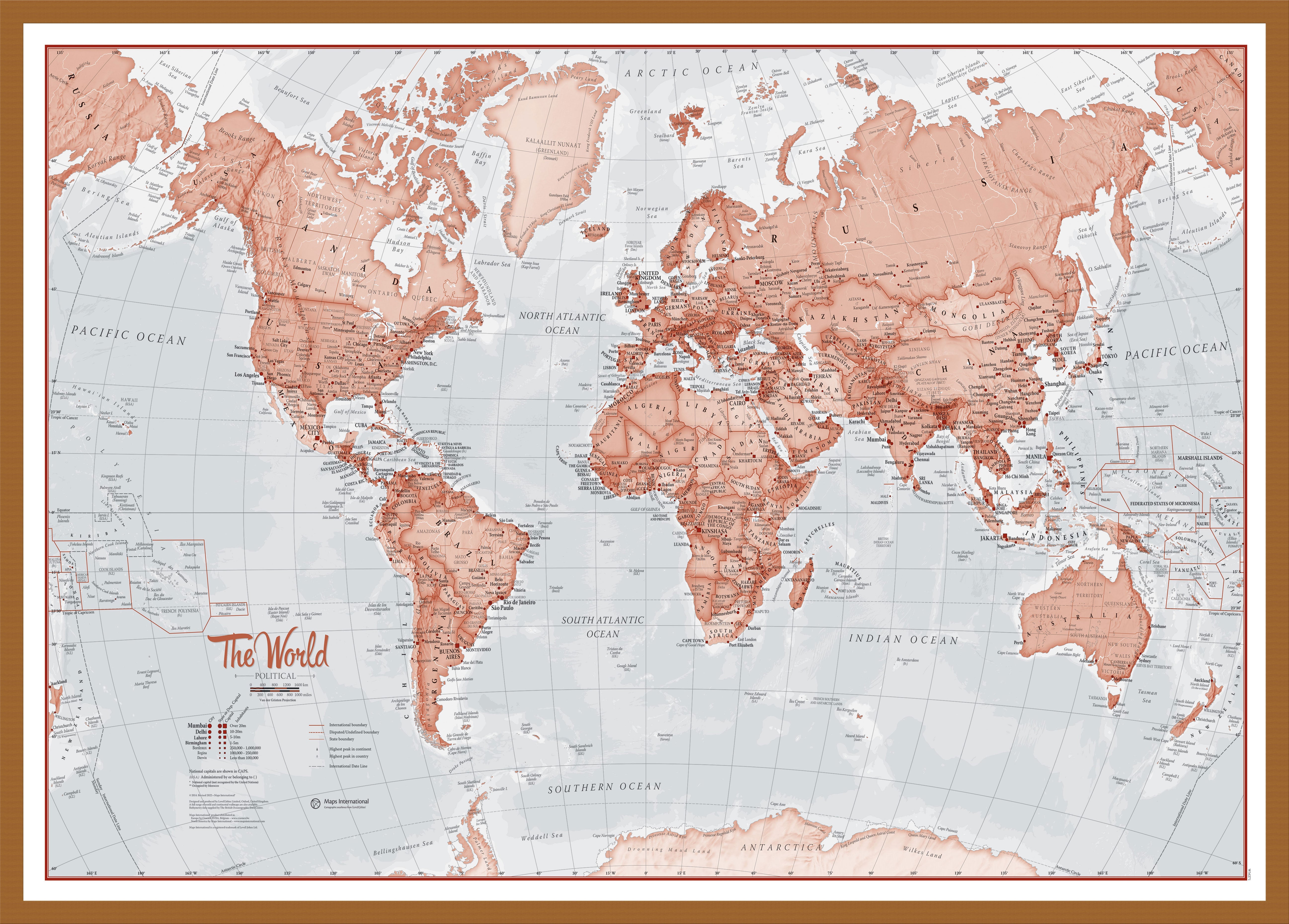 WM00271_L_WDTEA - The World Is Art - Wall Map Red