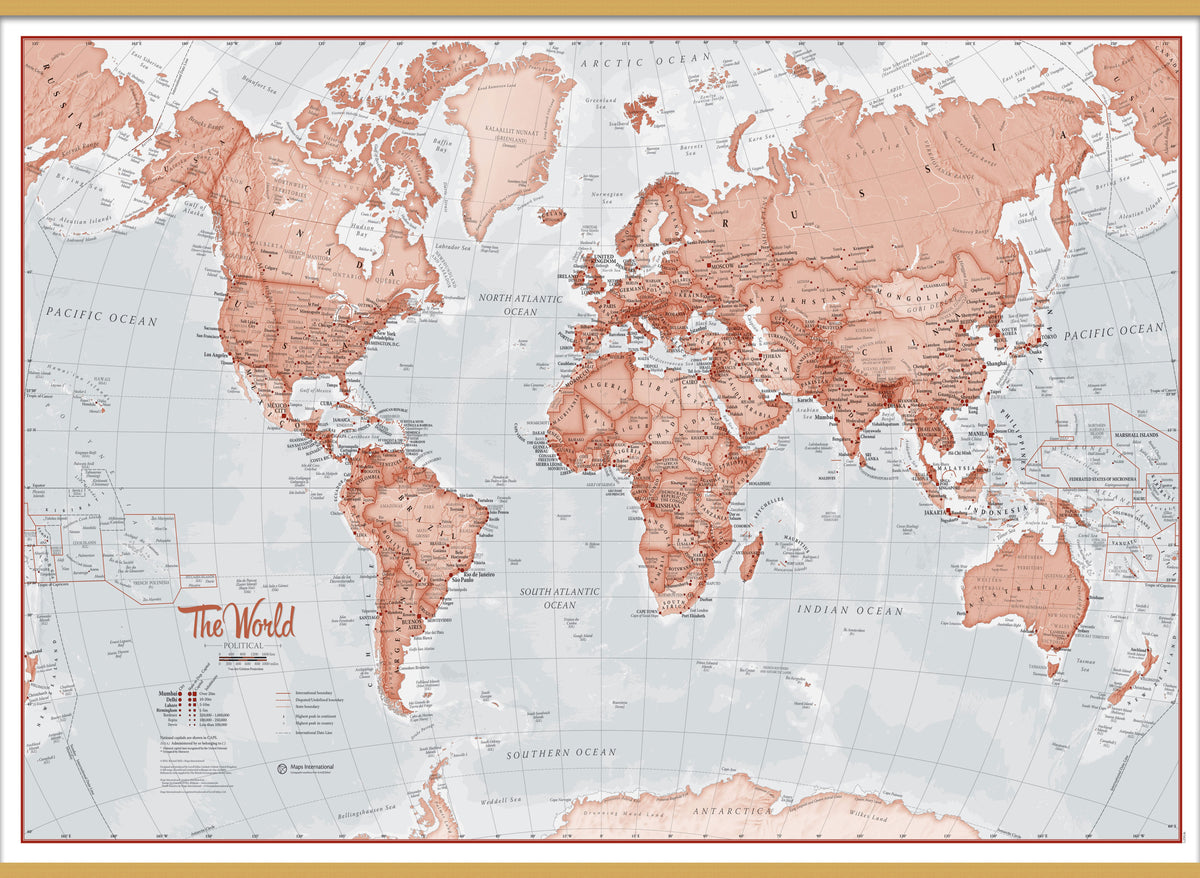 WM00271_S_CWDHB - The World Is Art - Wall Map Red