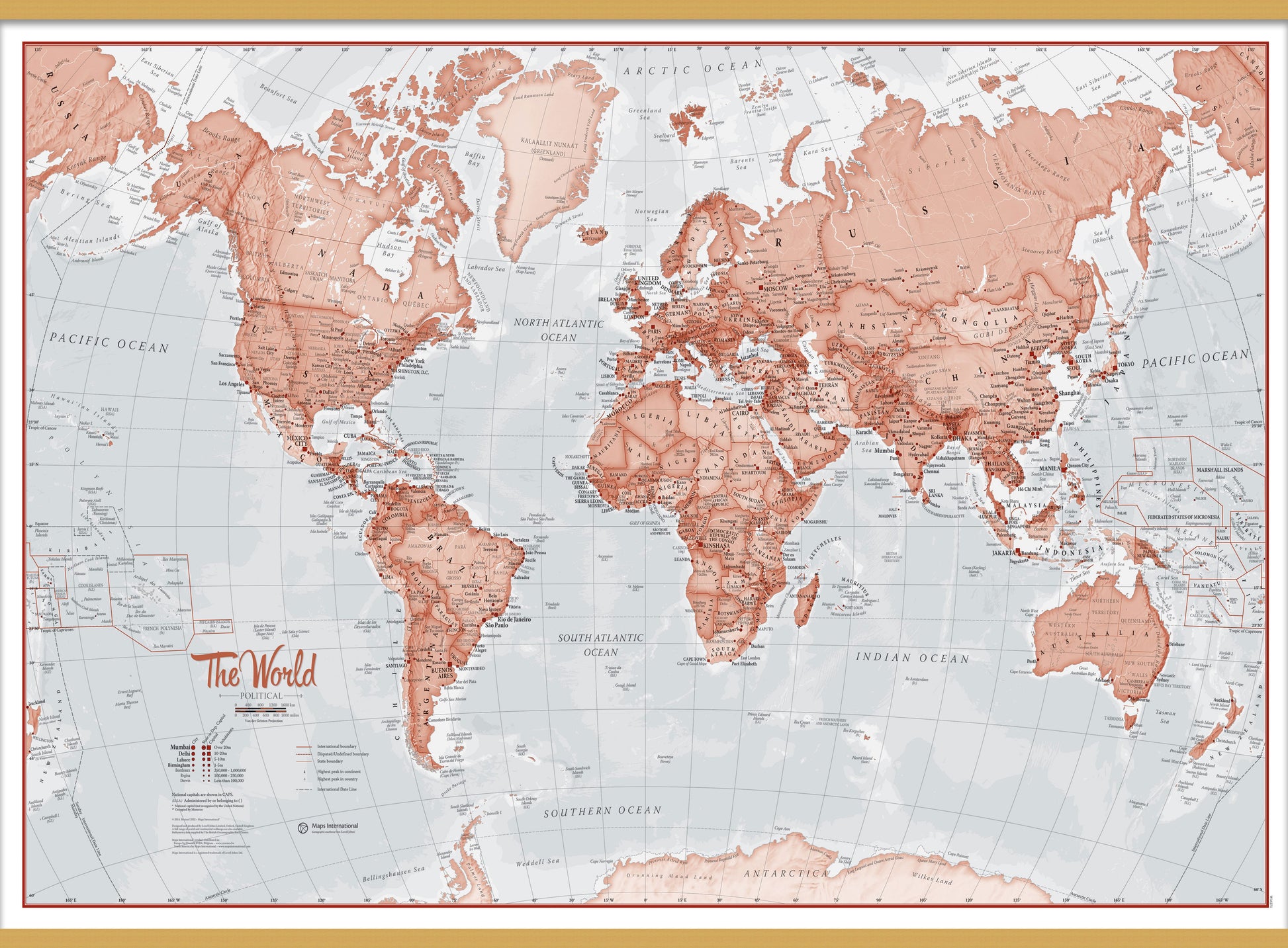 WM00271_L_LWDHB - The World Is Art - Wall Map Red