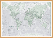 WM01227_S_WDOAK - The World Is Art - Wall Map Rustic