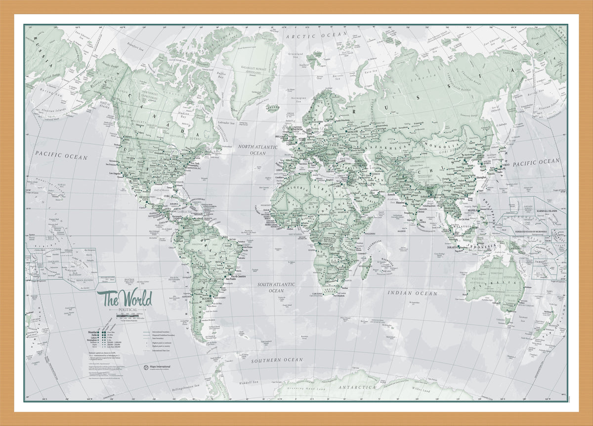 WM01227_M_WDOAK - The World Is Art - Wall Map Rustic