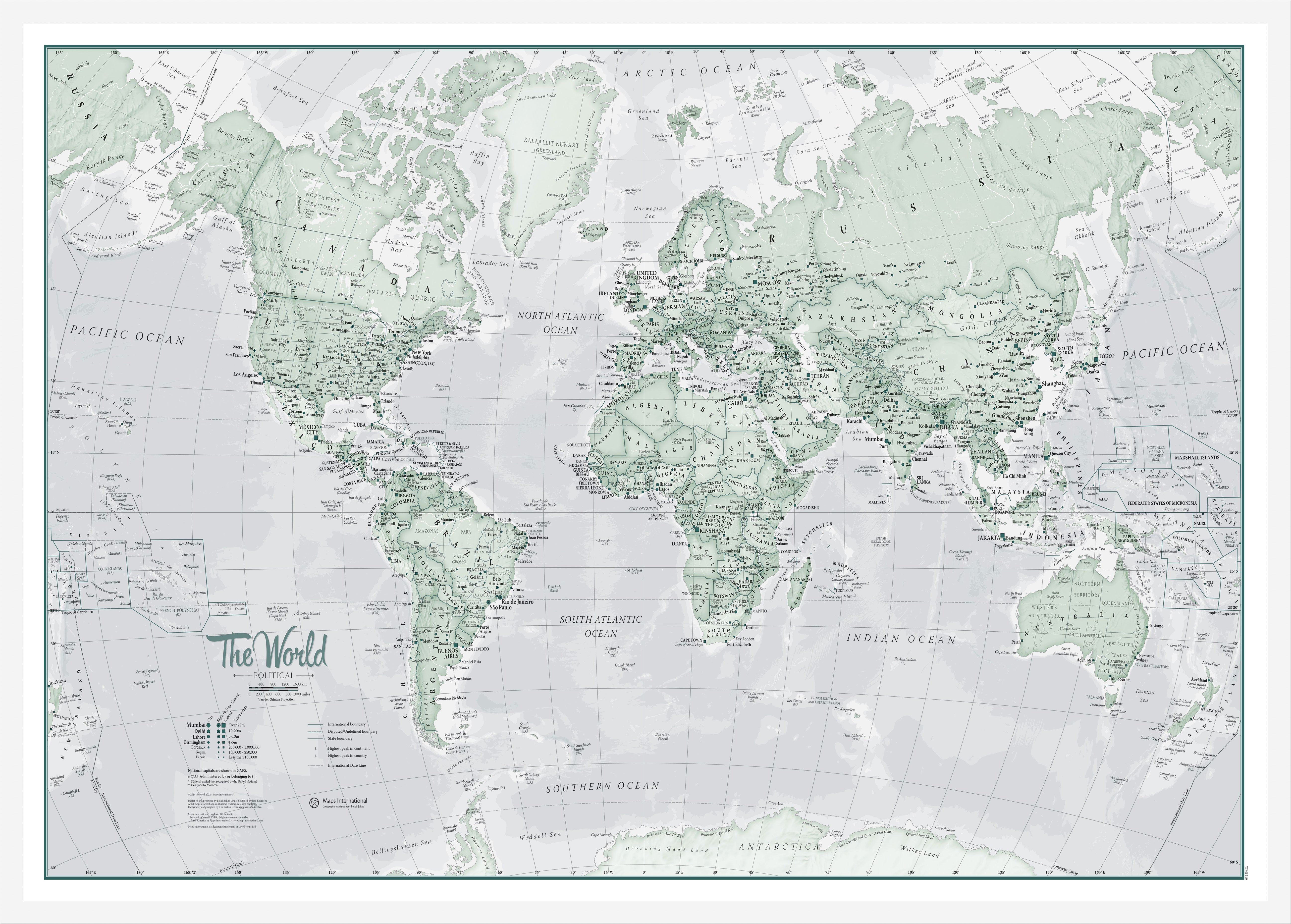 WM01227_S_WDWHI - The World Is Art - Wall Map Rustic