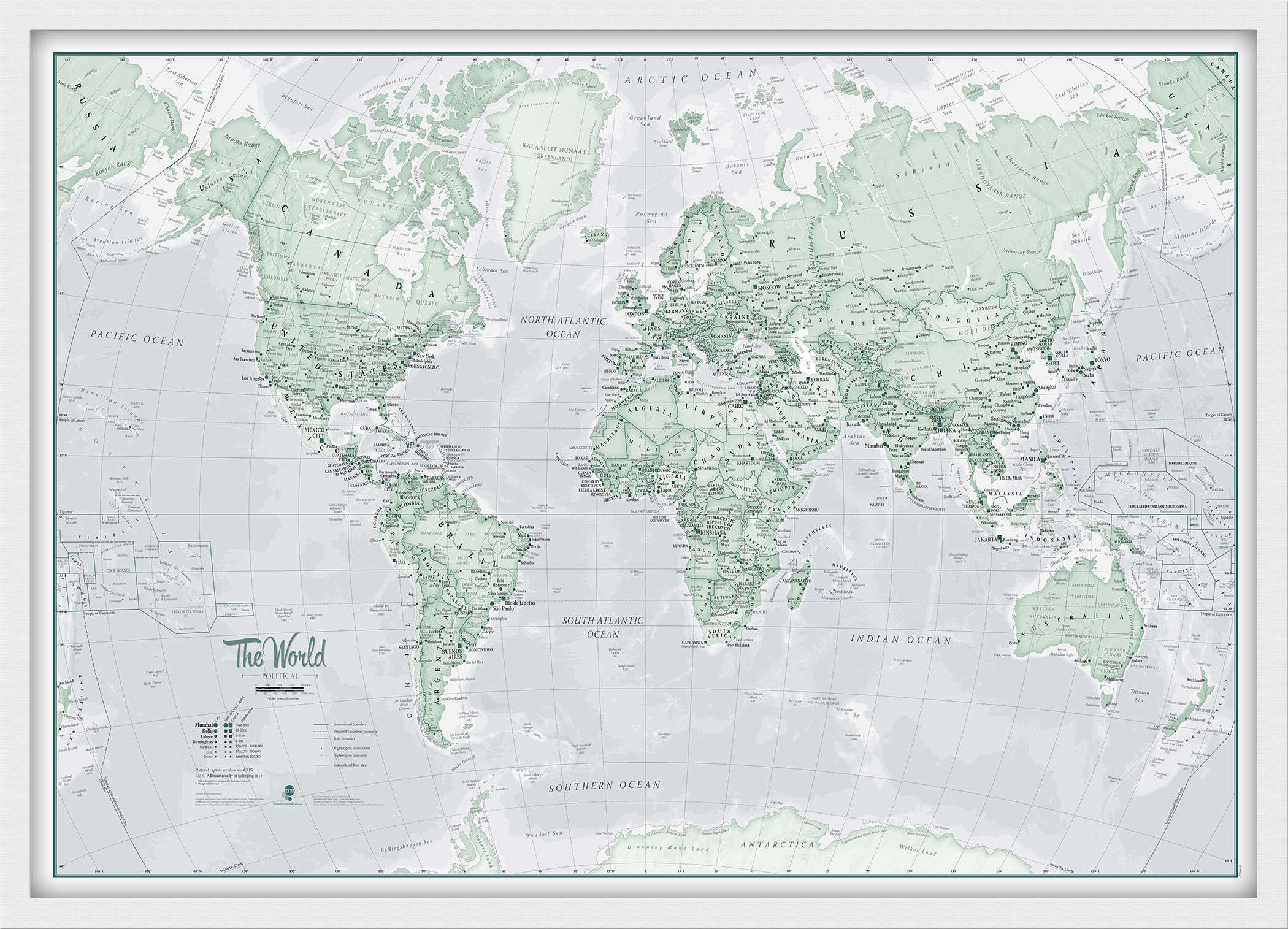 WM01227_S_BWWHI - The World Is Art - Wall Map Rustic