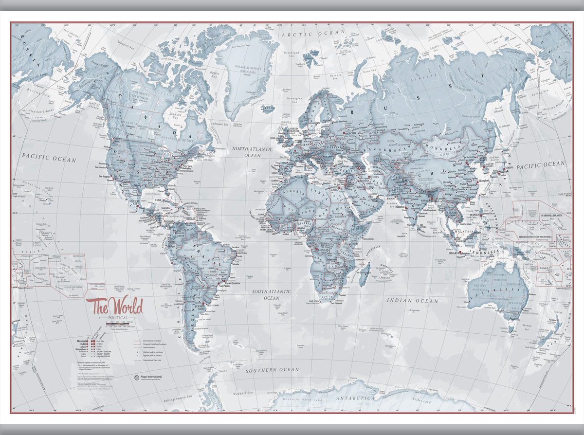 WM01225_S_CANHB - The World Is Art - Wall Map Teal