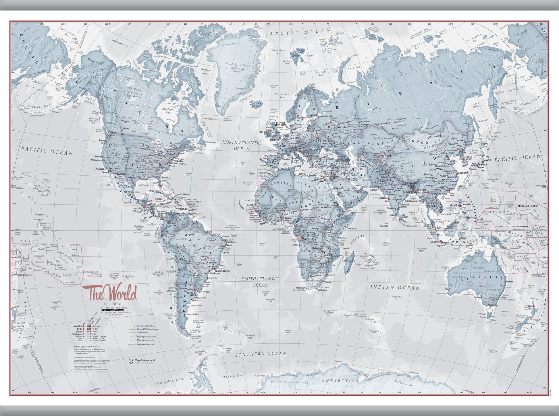 WM01225_L_LAMHB - The World Is Art - Wall Map Teal