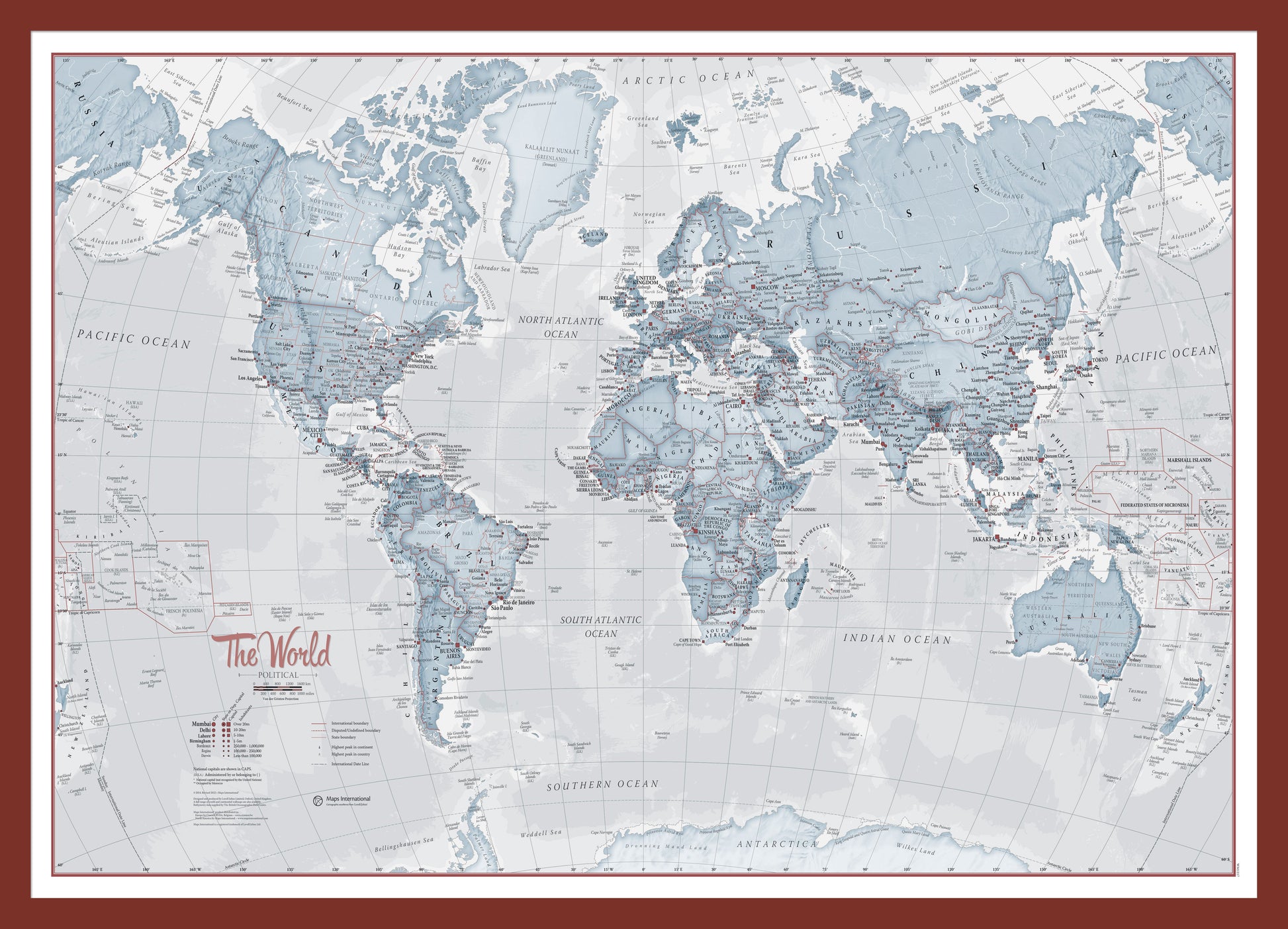 WM01225_S_PINOK - The World Is Art - Wall Map Teal