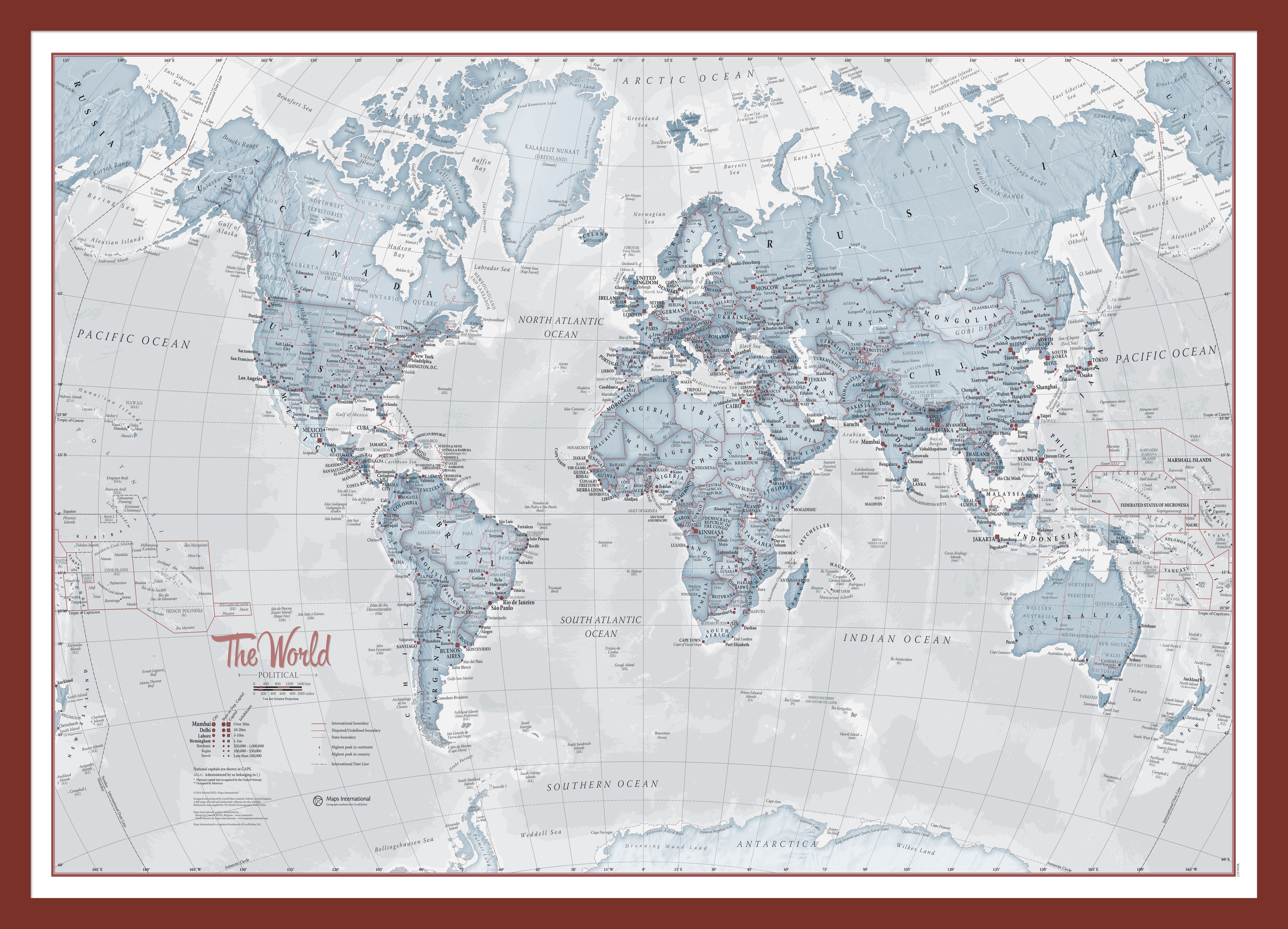 WM01225_S_PINOK - The World Is Art - Wall Map Teal
