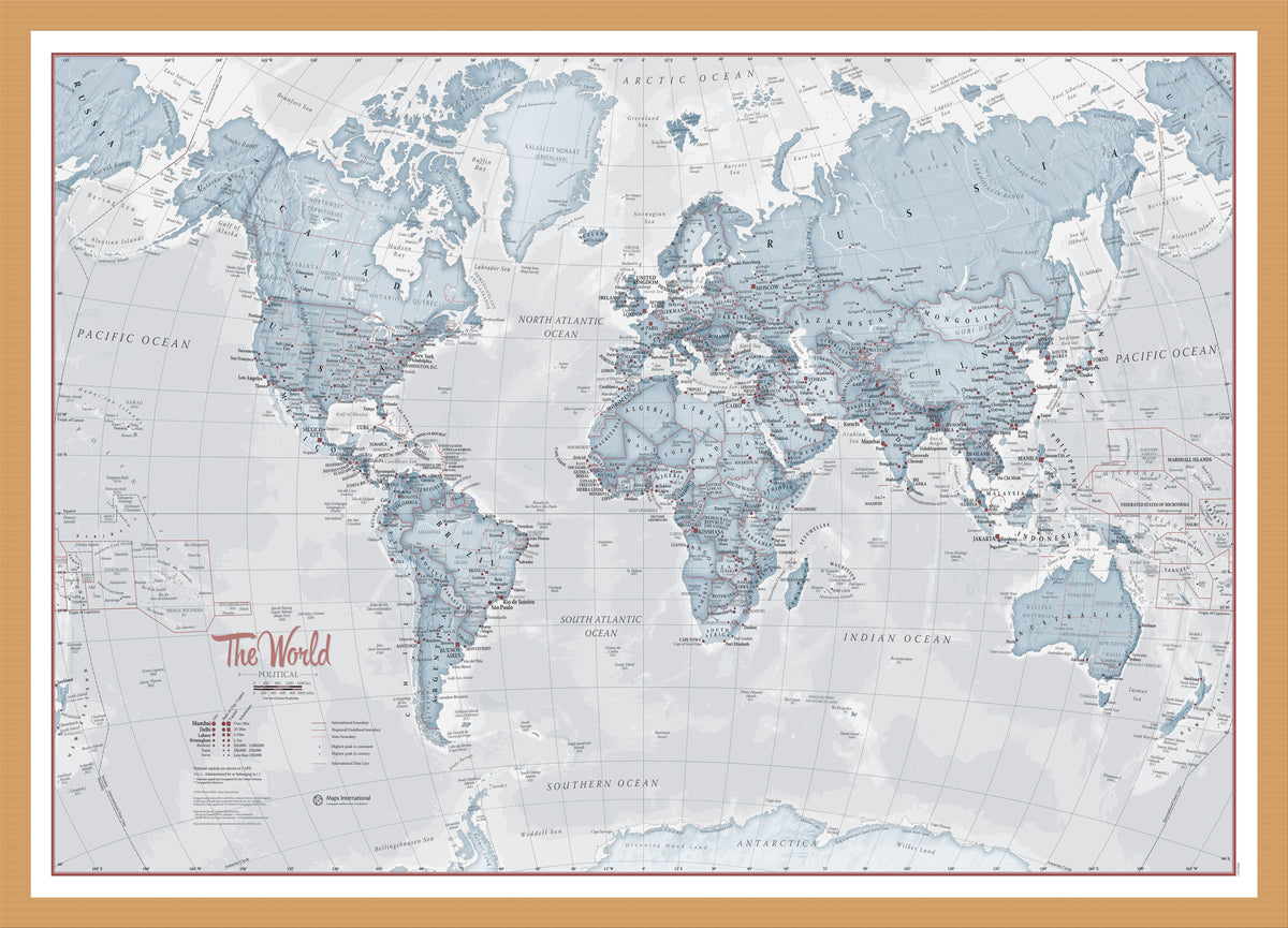 WM01225_S_WDOAK - The World Is Art - Wall Map Teal
