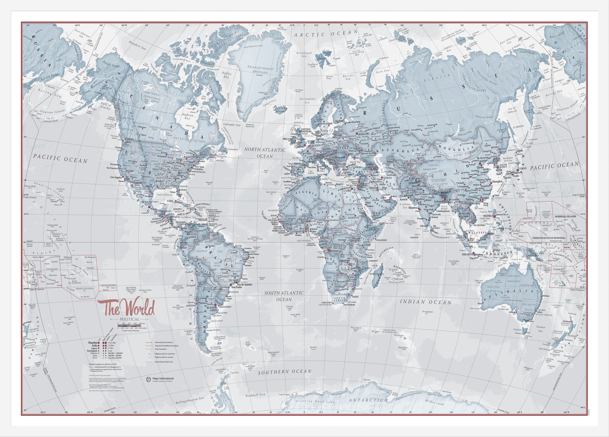 WM01225_S_WDWHI - The World Is Art - Wall Map Teal