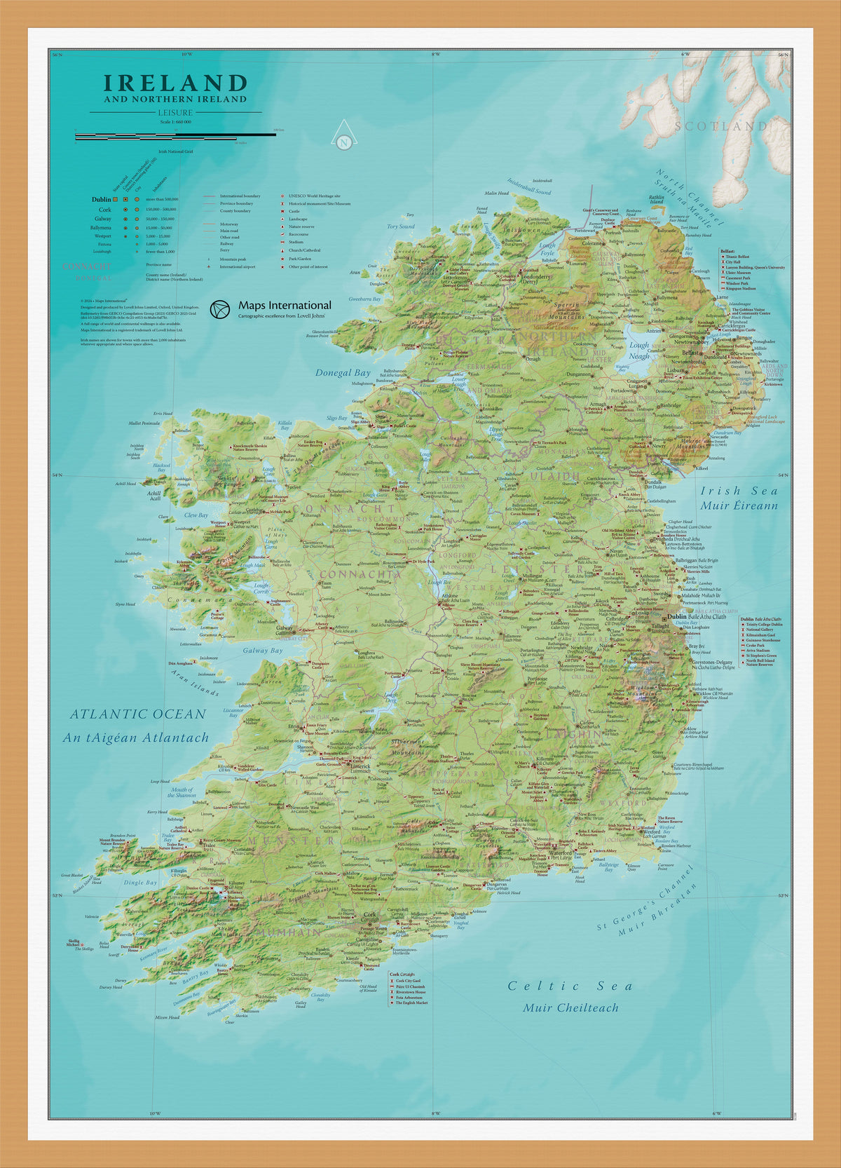 CM01740_S_BWOAK - Small Travel Wall Map of Ireland