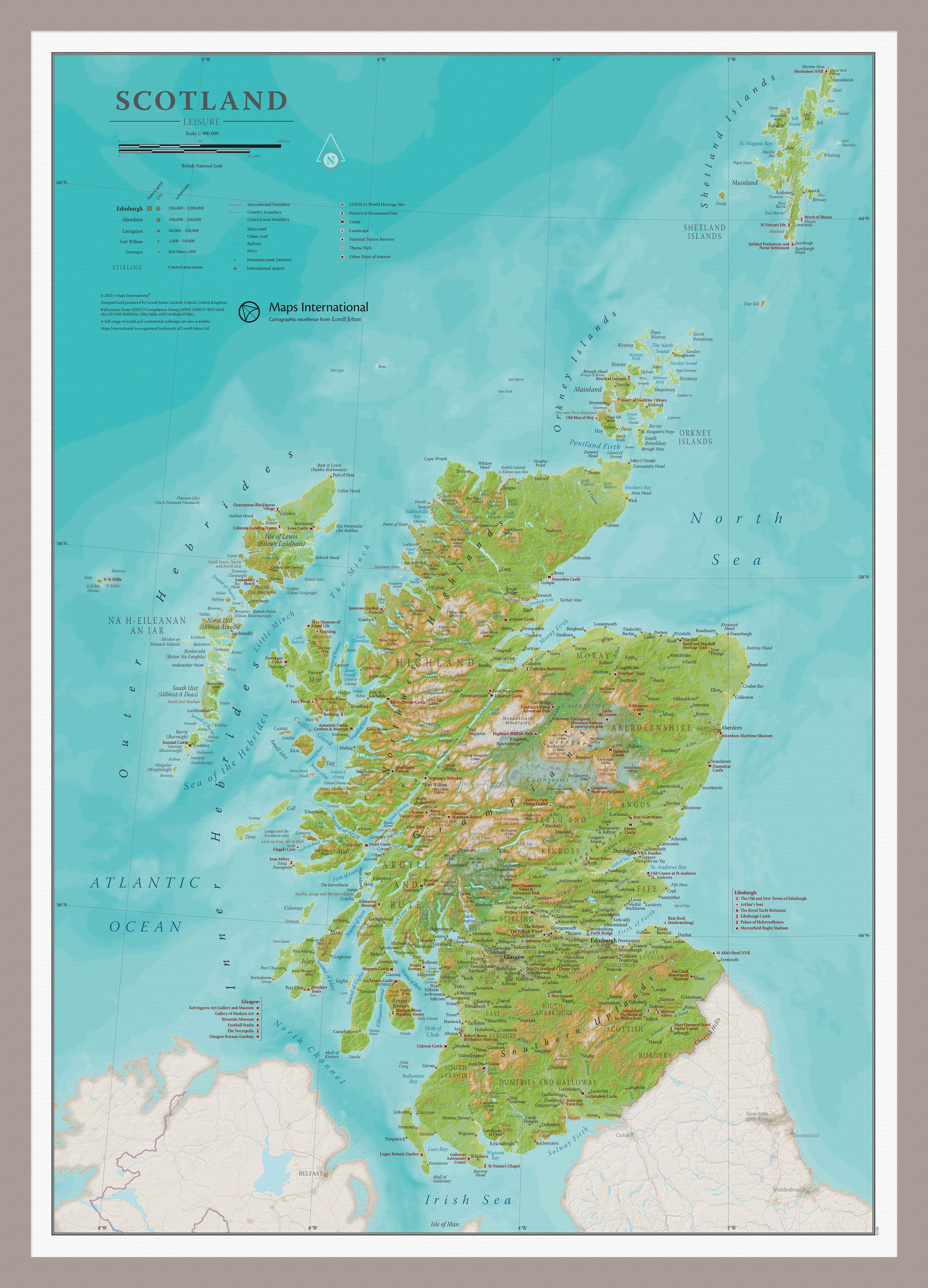 UK01736_S_PINAL - Travel Wall Map of Scotland