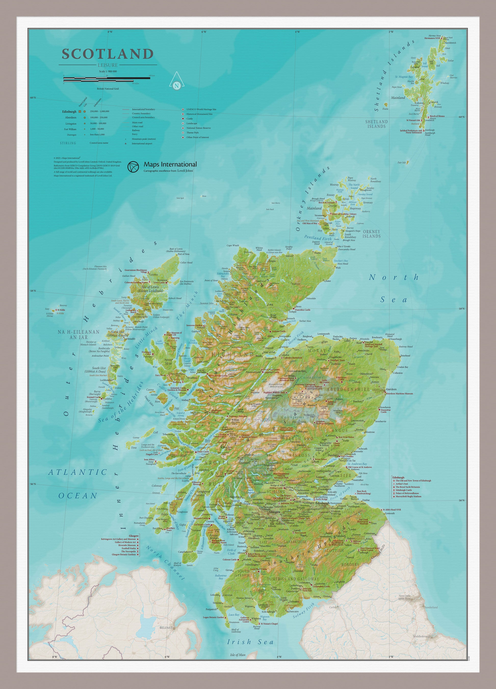 UK01736_M_PINAL - Travel Wall Map of Scotland