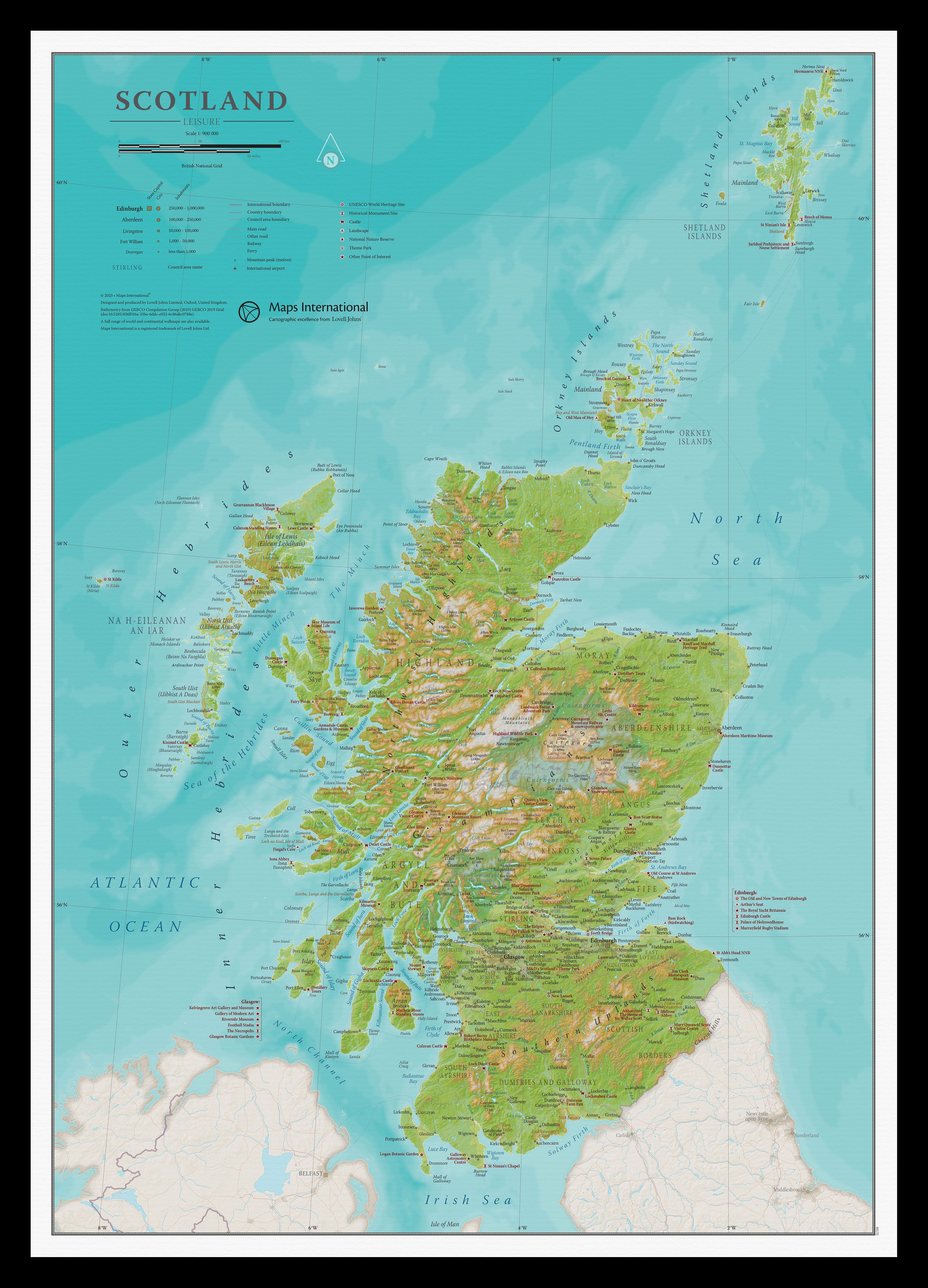 UK01736_S_PINBL - Travel Wall Map of Scotland