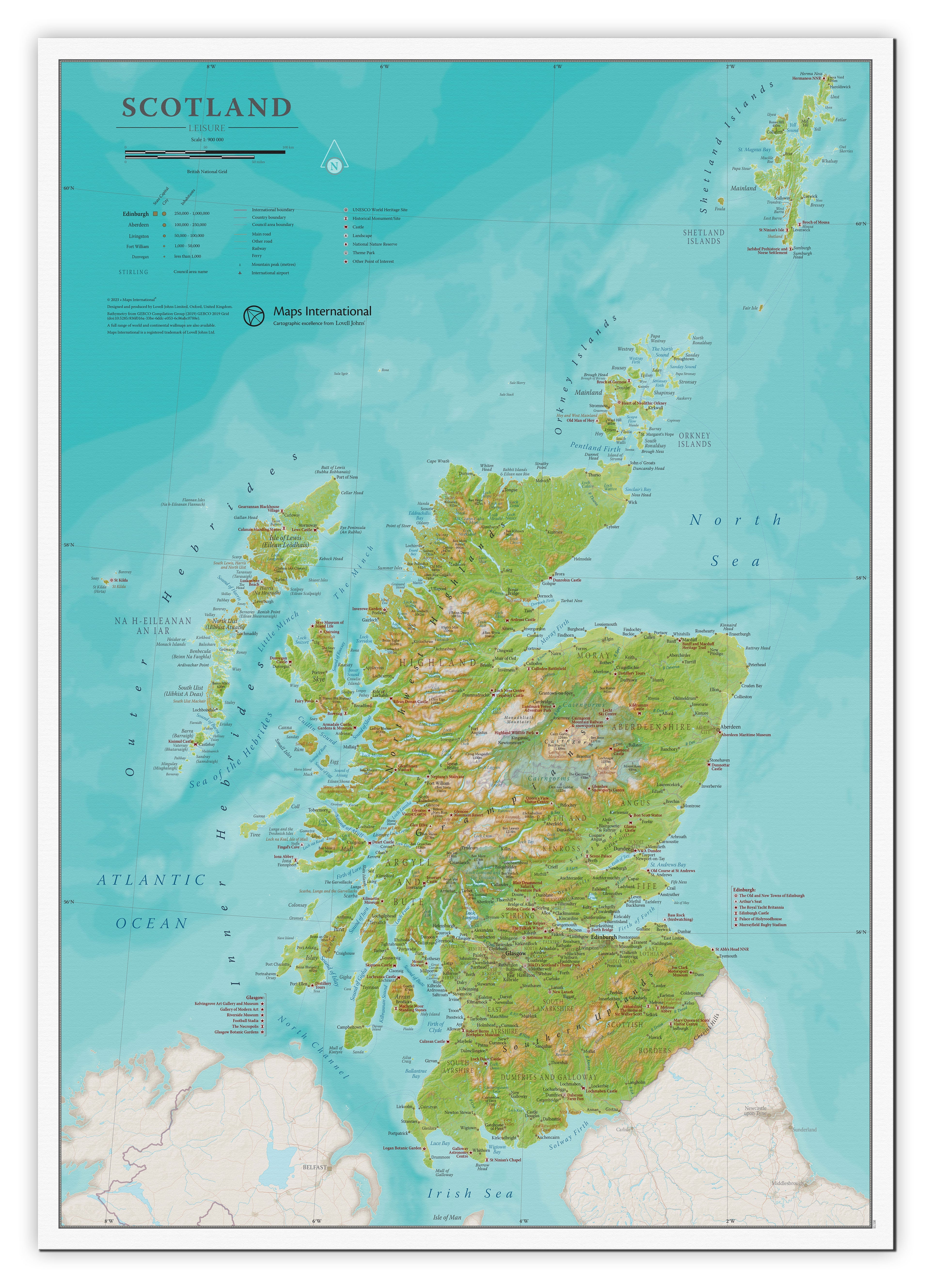 UK01736_S_CANVA - Travel Wall Map of Scotland