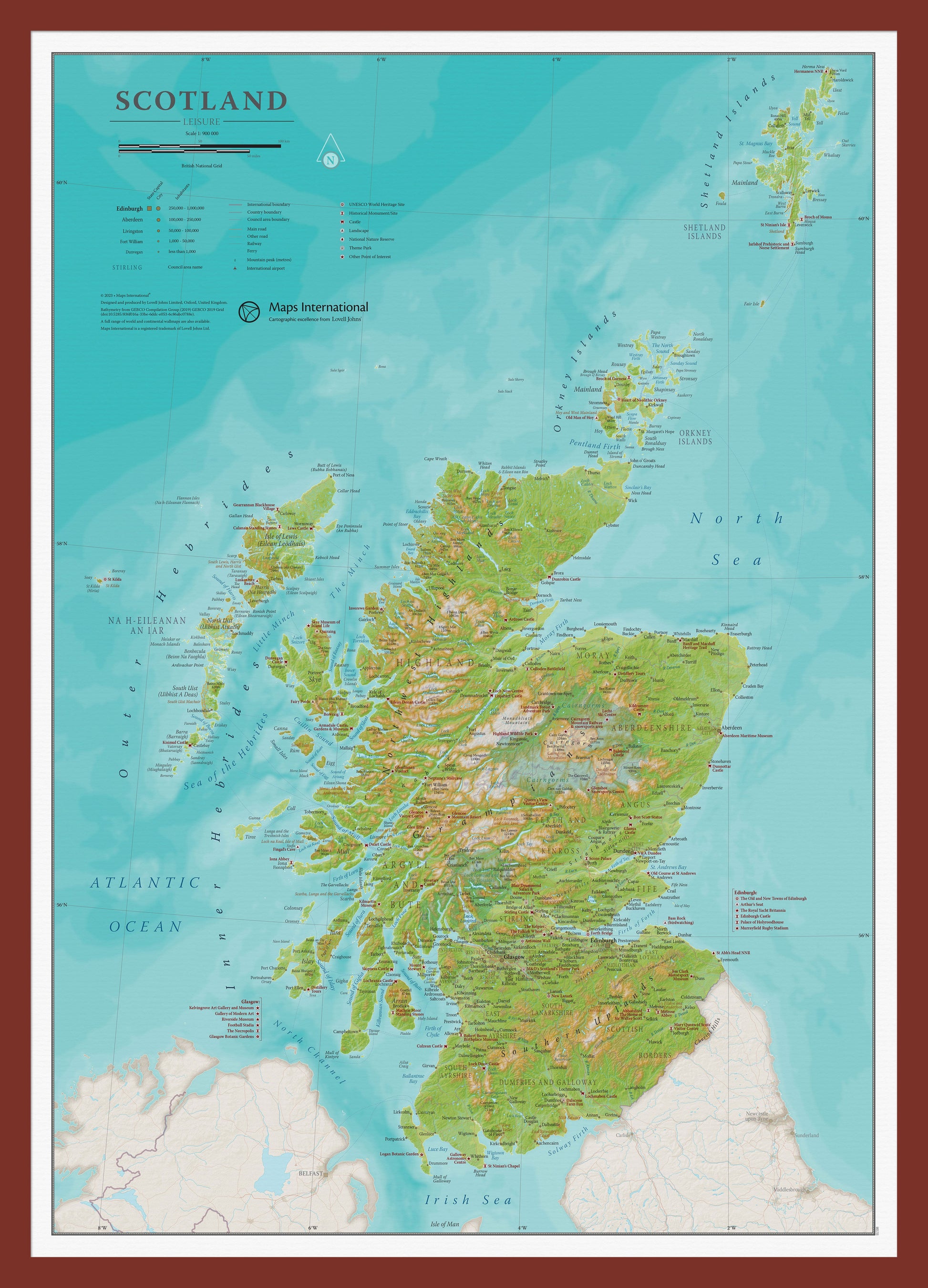 UK01736_S_PINOK - Travel Wall Map of Scotland