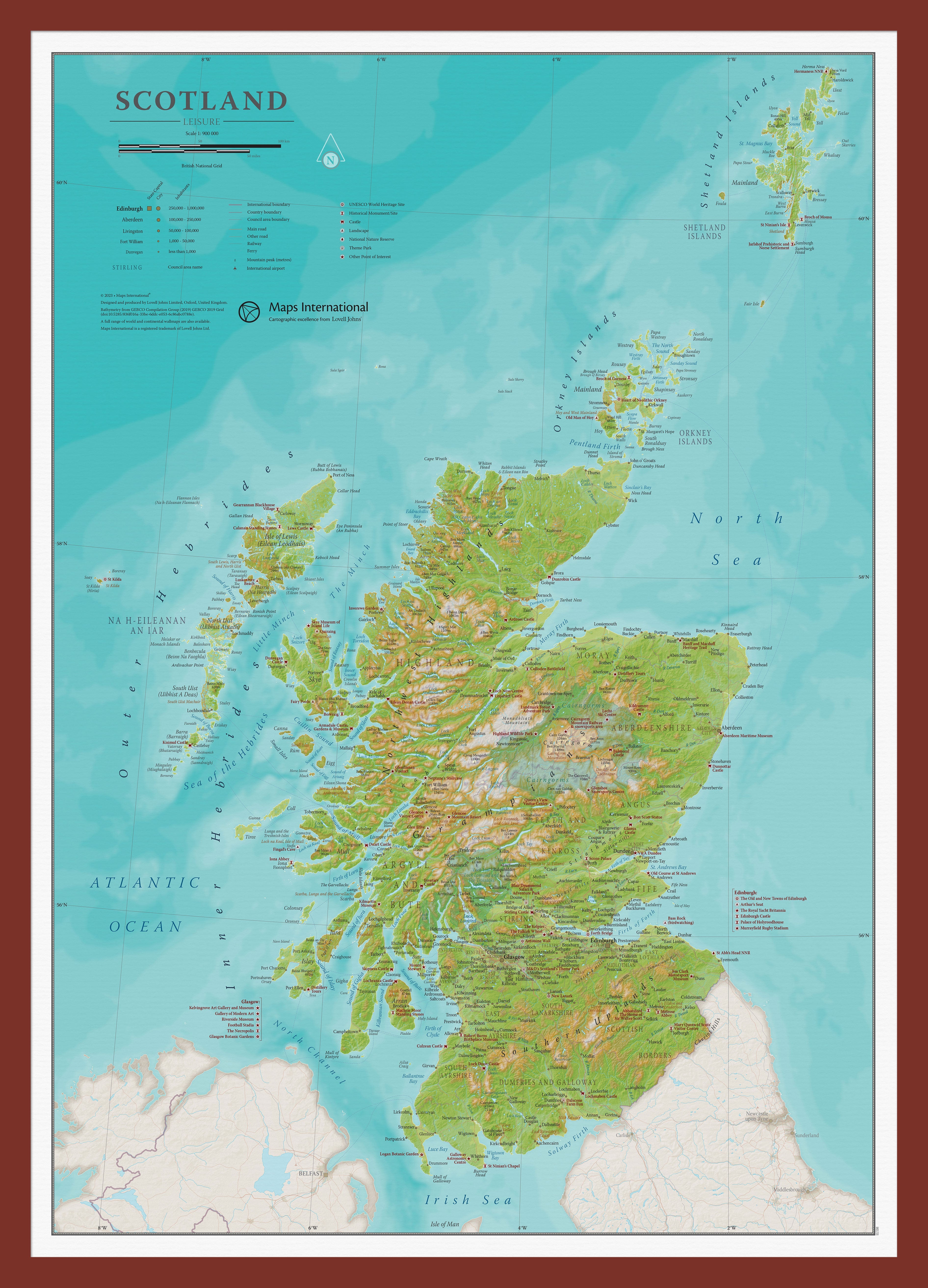 UK01736_M_PINOK - Travel Wall Map of Scotland