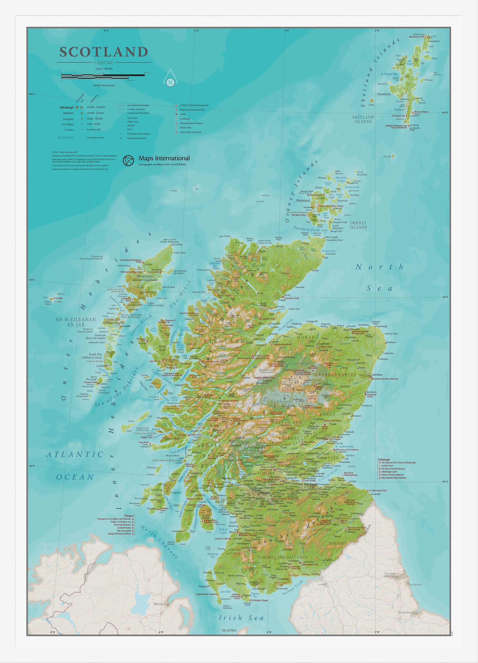 UK01736_S_WDWHI - Travel Wall Map of Scotland