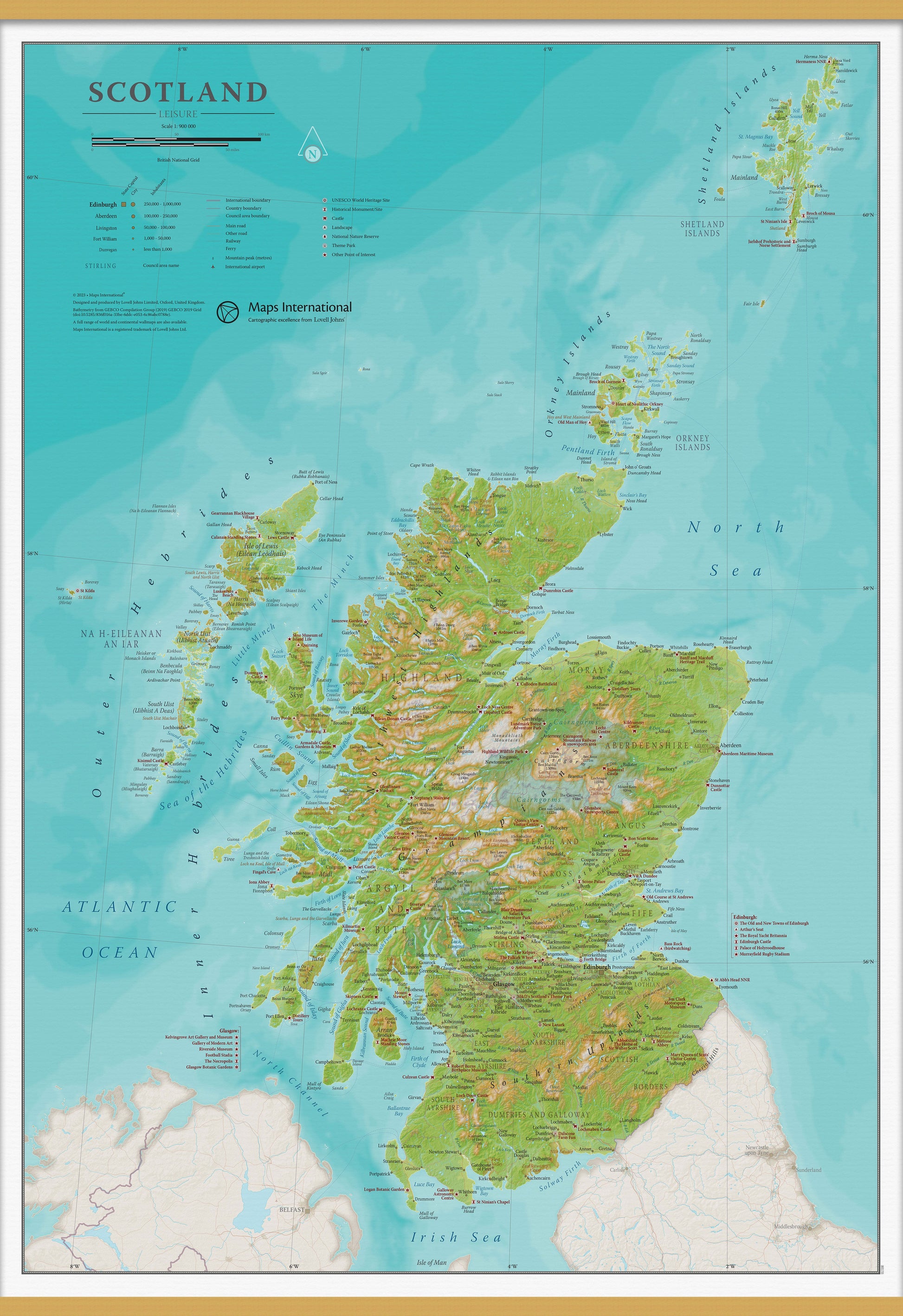 UK01736_S_LWDHB - Travel Wall Map of Scotland
