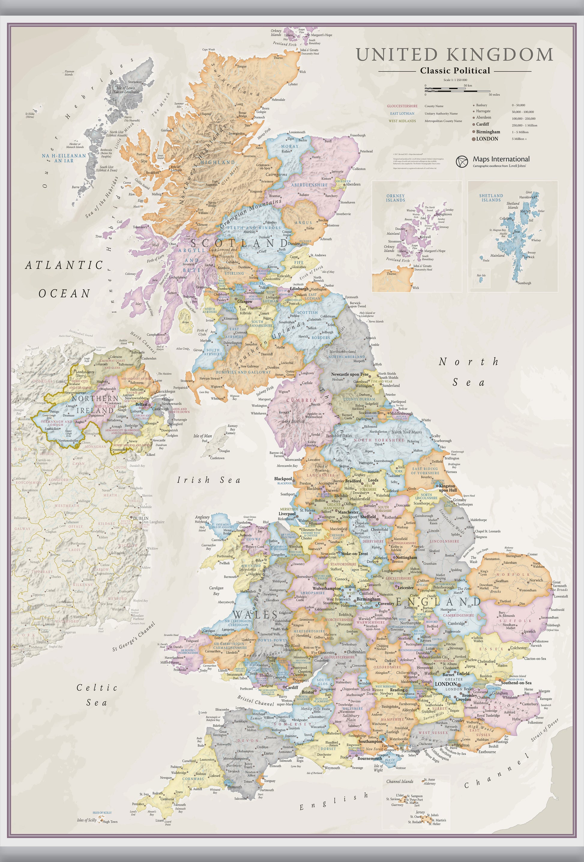 UK01636_L_LAMHB - UK Classic Wall Map