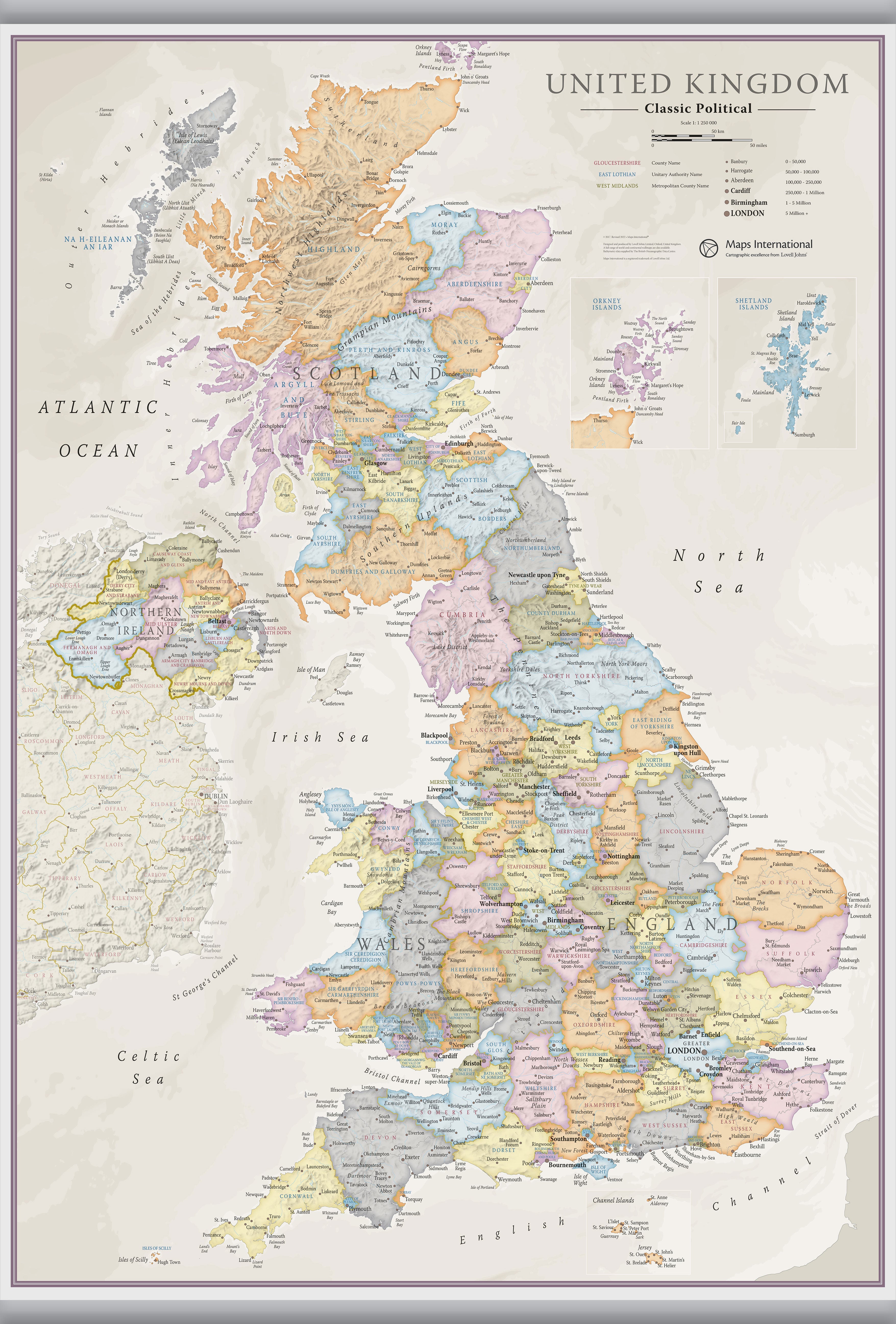 UK01636_L_LAMHB - UK Classic Wall Map