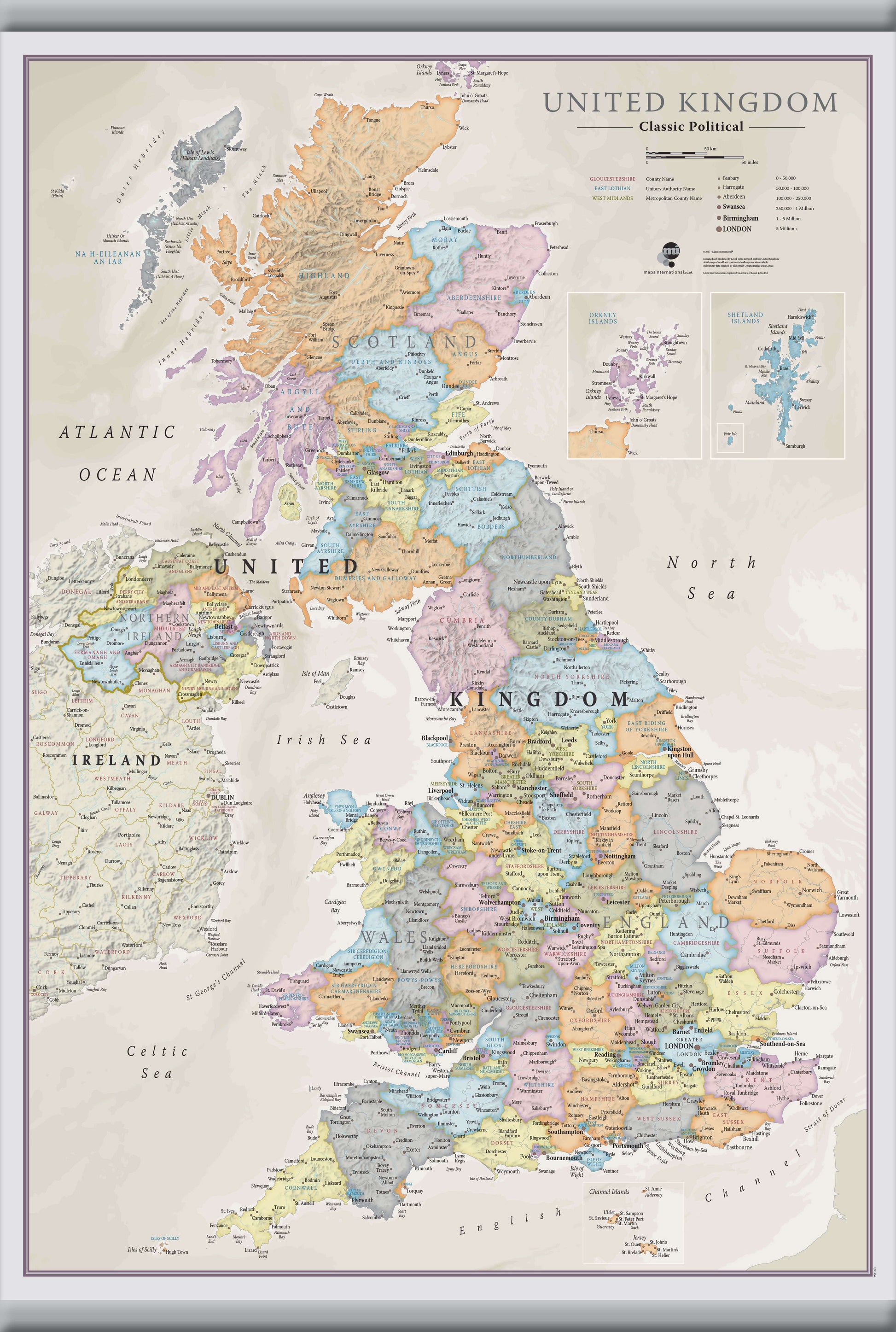 UK01636_M_CANHB - UK Classic Wall Map