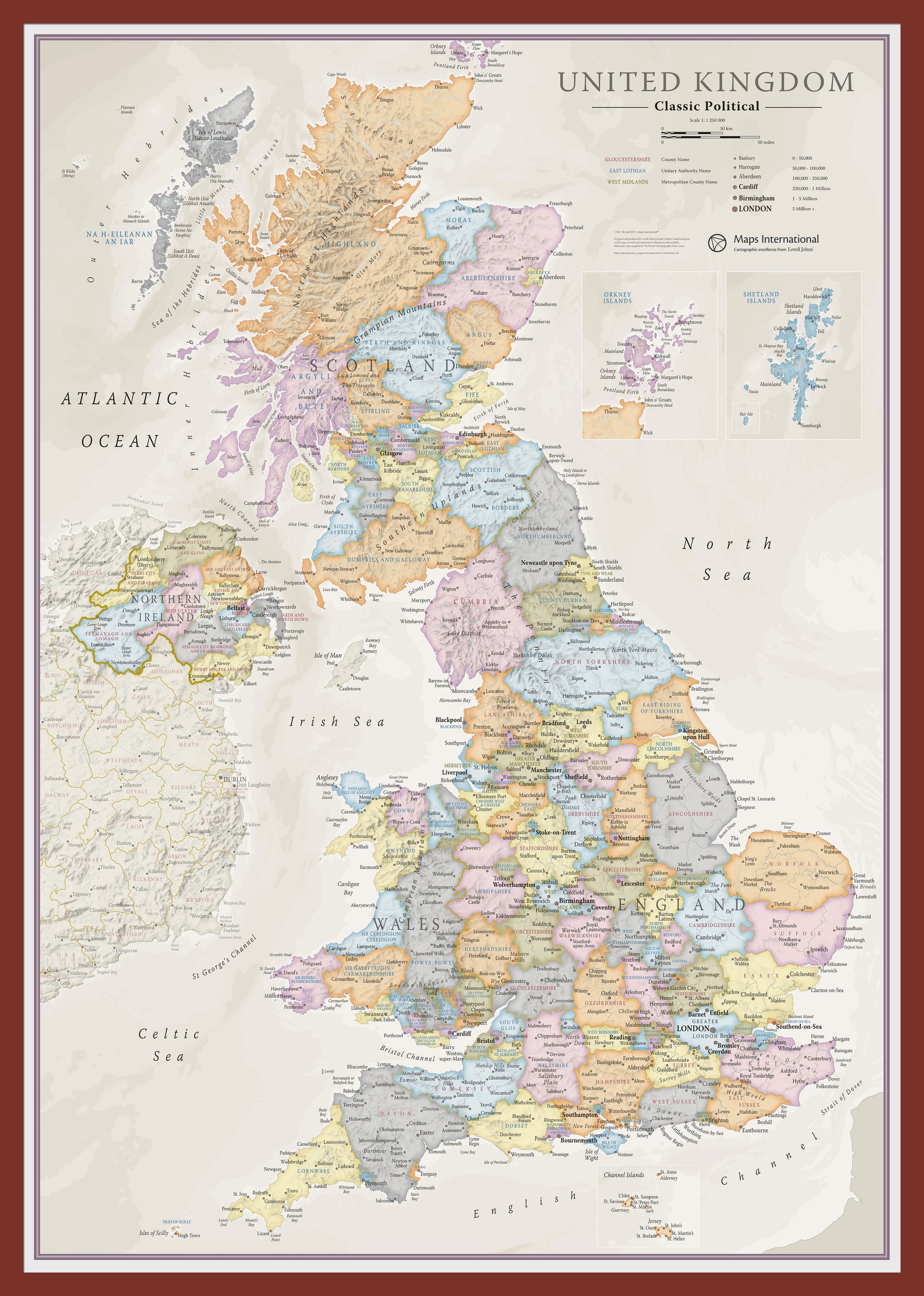 UK01636_M_PINOK - UK Classic Wall Map