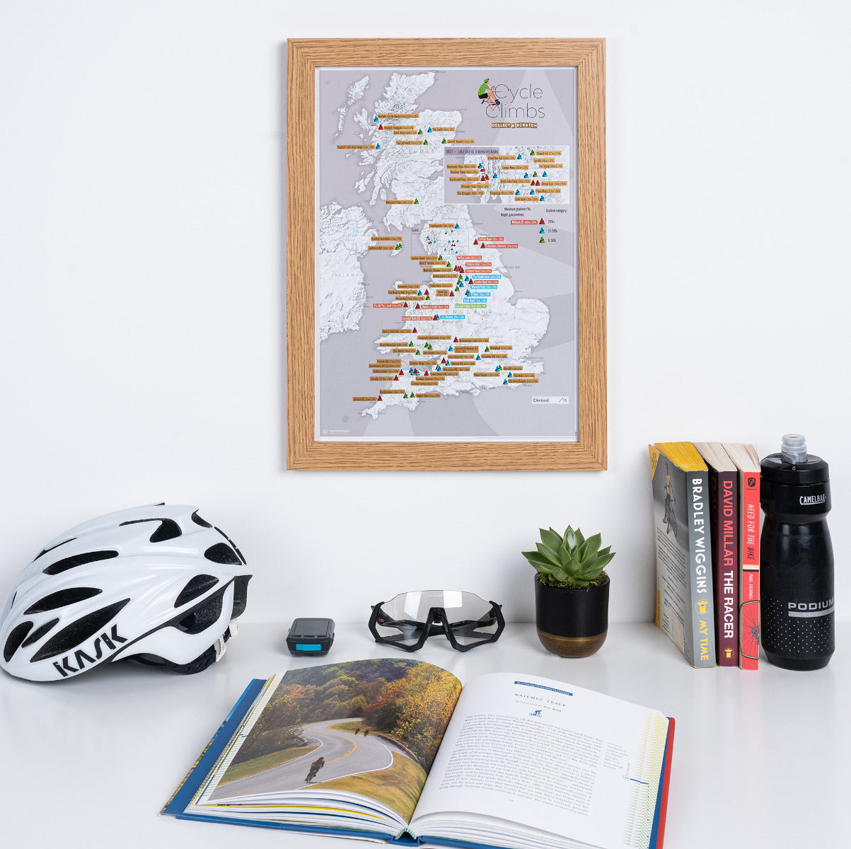 UK01621_3_BWOAK - Scratch Off UK Cycle Climbs Print