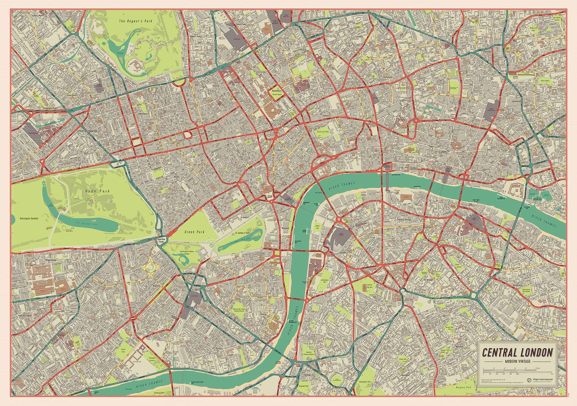 UK01751_S_CANRL - Vintage Map of London Poster