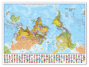 WM00627_L_CANVA - Upside-down World Wall Map Political with flags