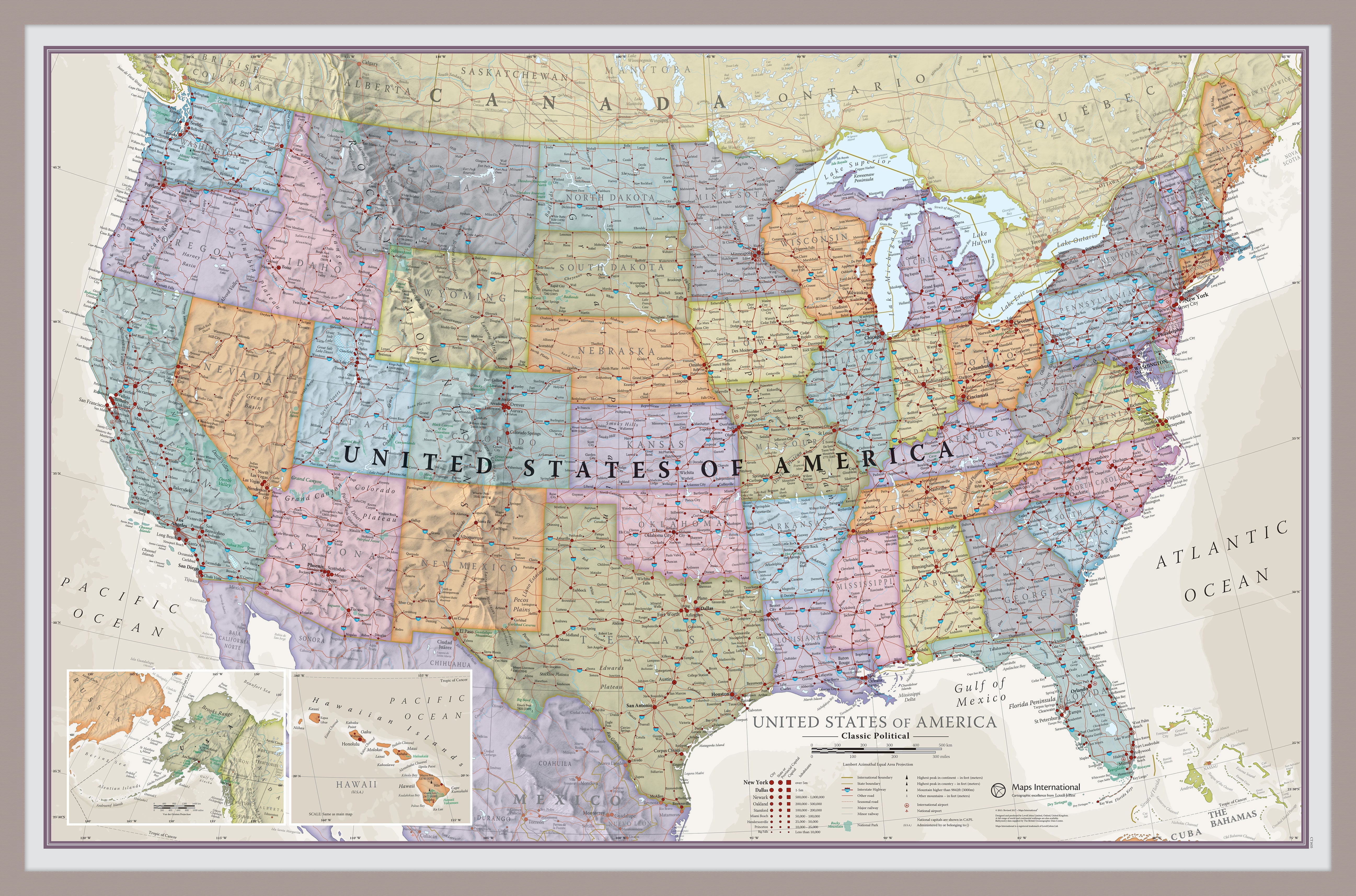 CM01635_M_PINAL - USA Classic Wall Map