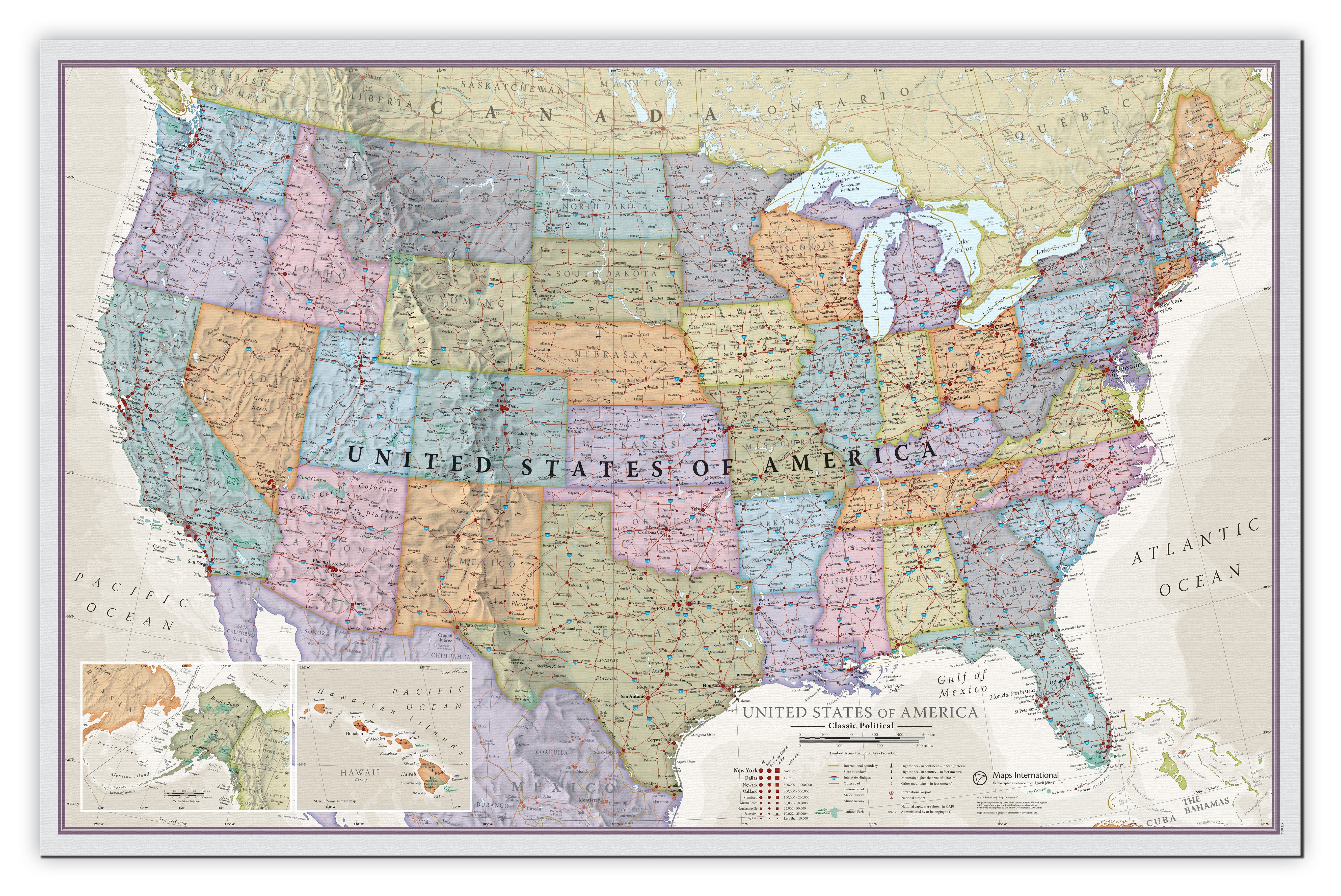 CM01635_M_CANVA - USA Classic Wall Map