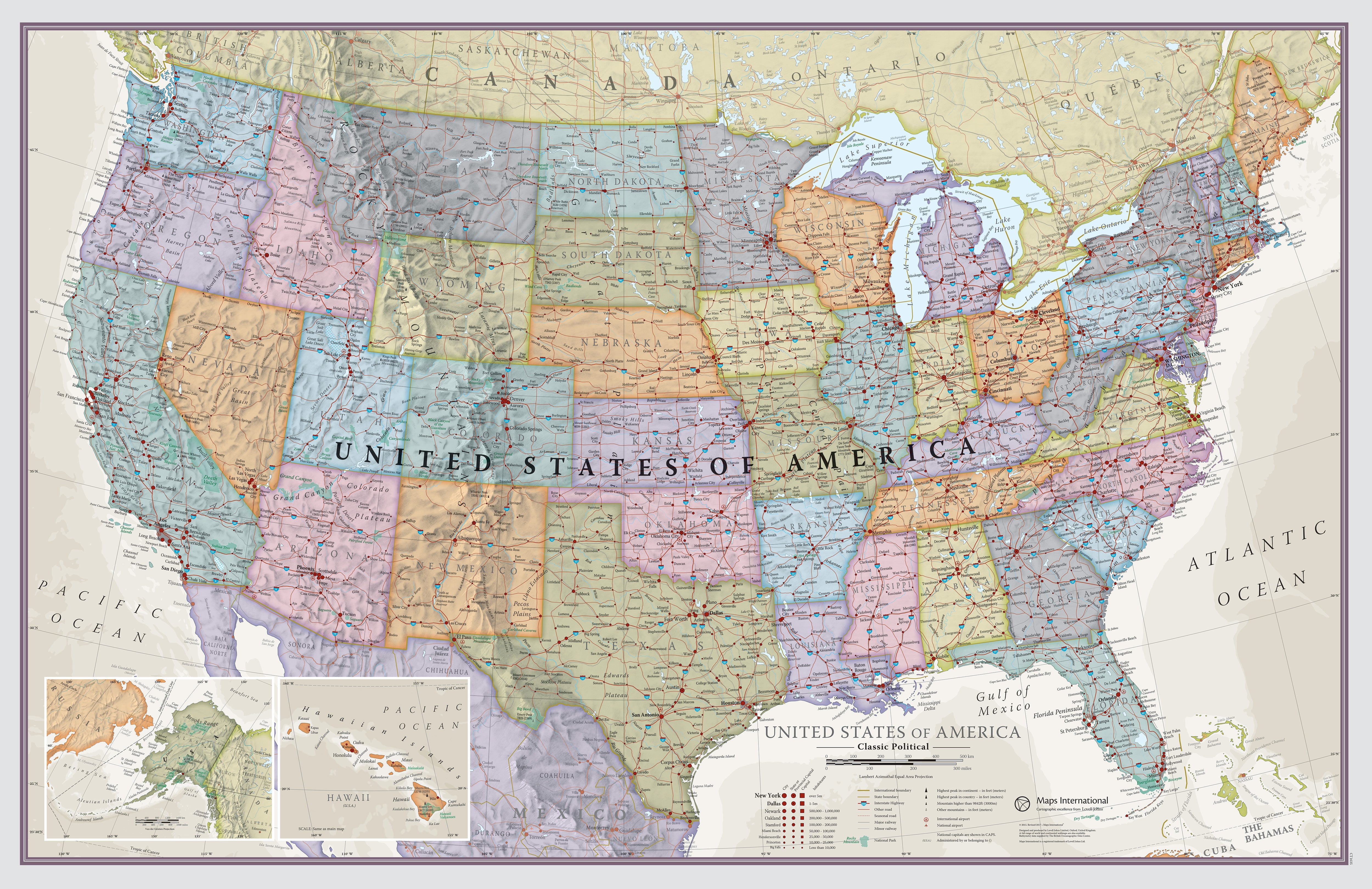 CM01635_L_LAMIN - USA Classic Wall Map