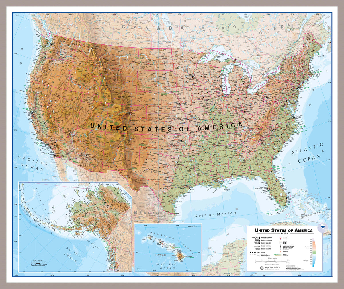 CM00022_H_LBDAL - USA Wall Map Physical