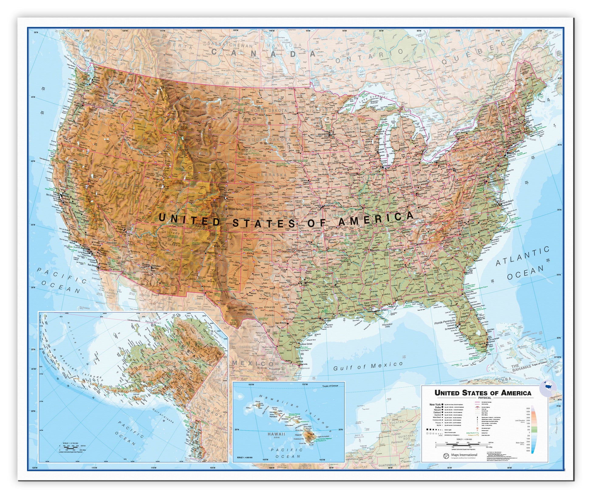 CM00022_L_CANVA - USA Wall Map Physical