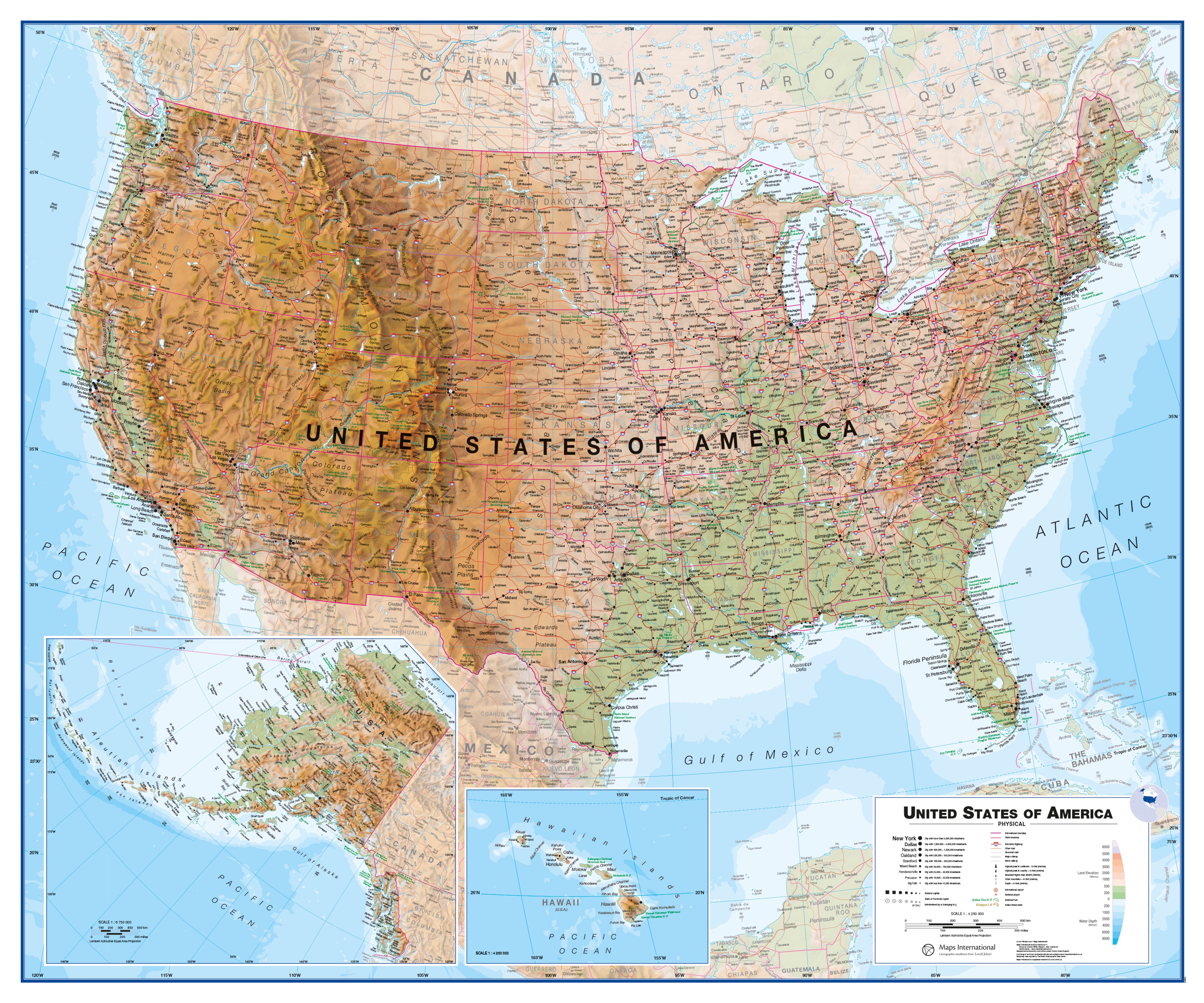 CM00022_L_LAMIN - USA Wall Map Physical