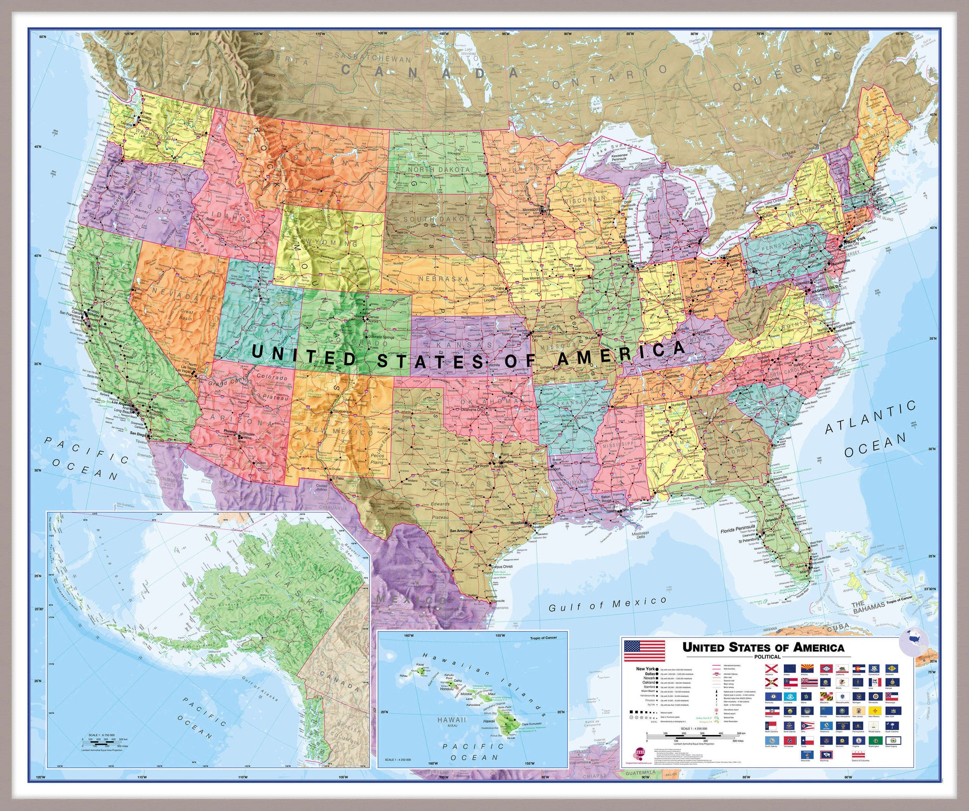 CM00021_L_MGFAL - USA Wall Map Political