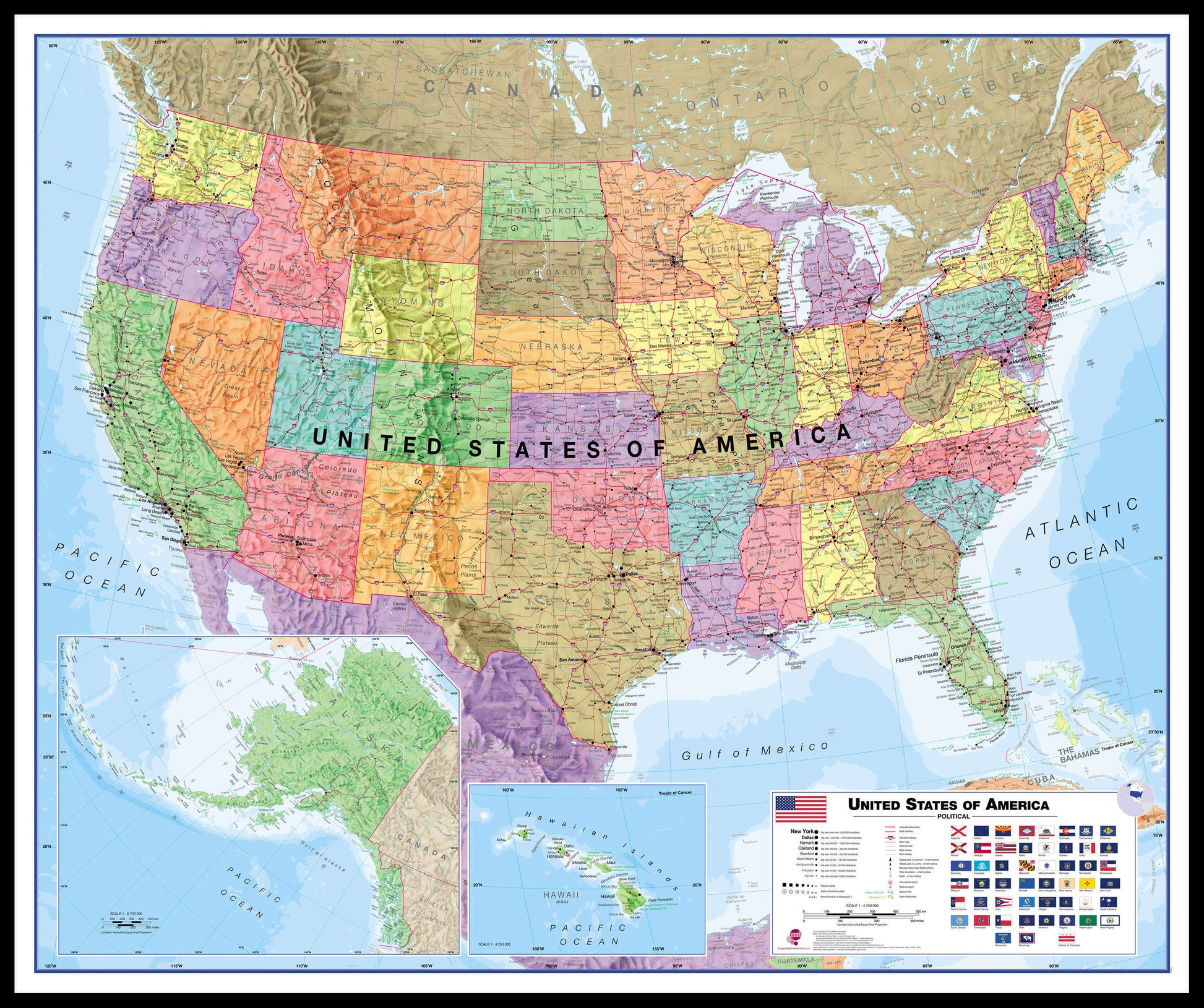 CM00021_L_LBDBL - USA Wall Map Political
