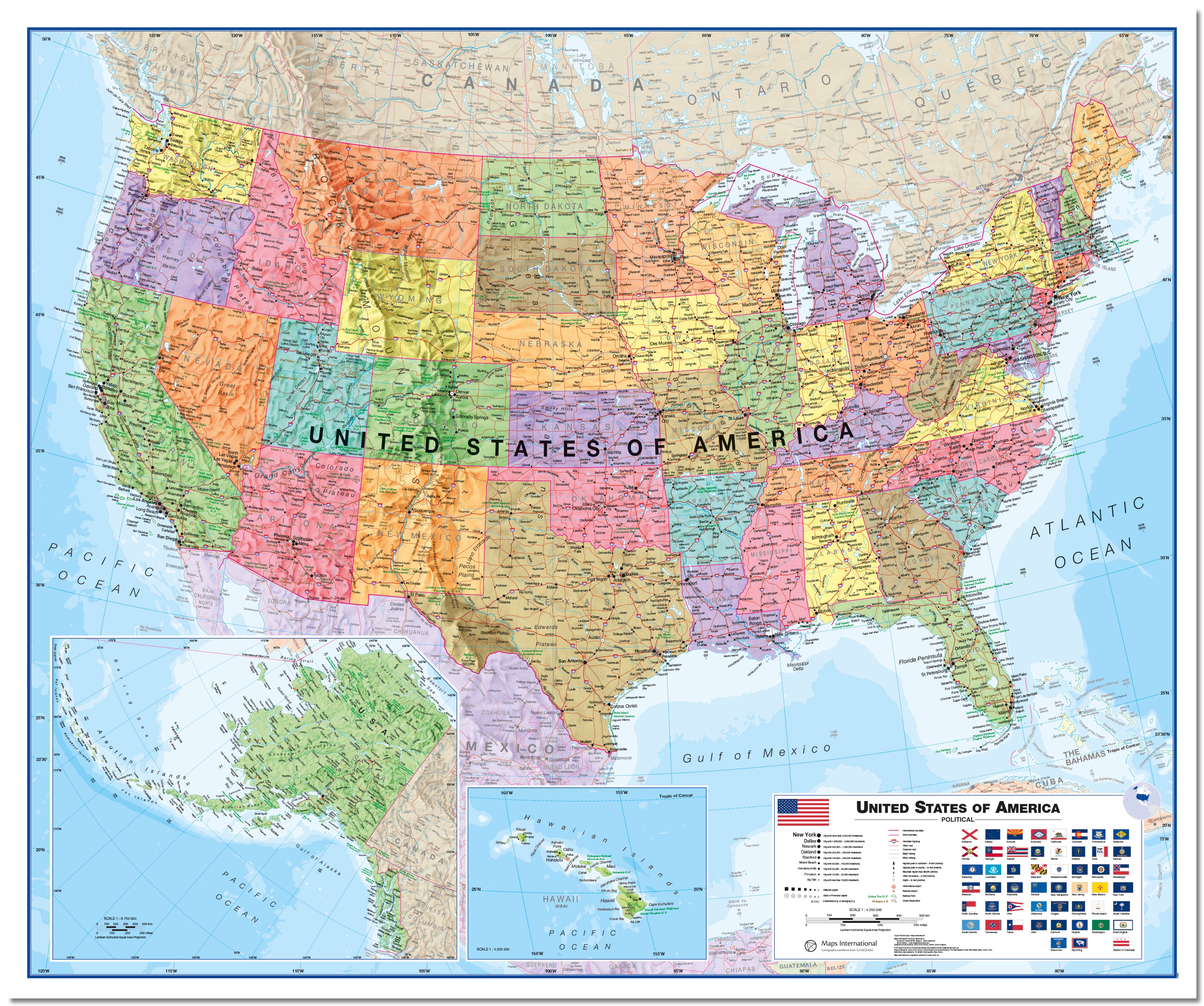 CM00021_H_LMBRD - USA Wall Map Political