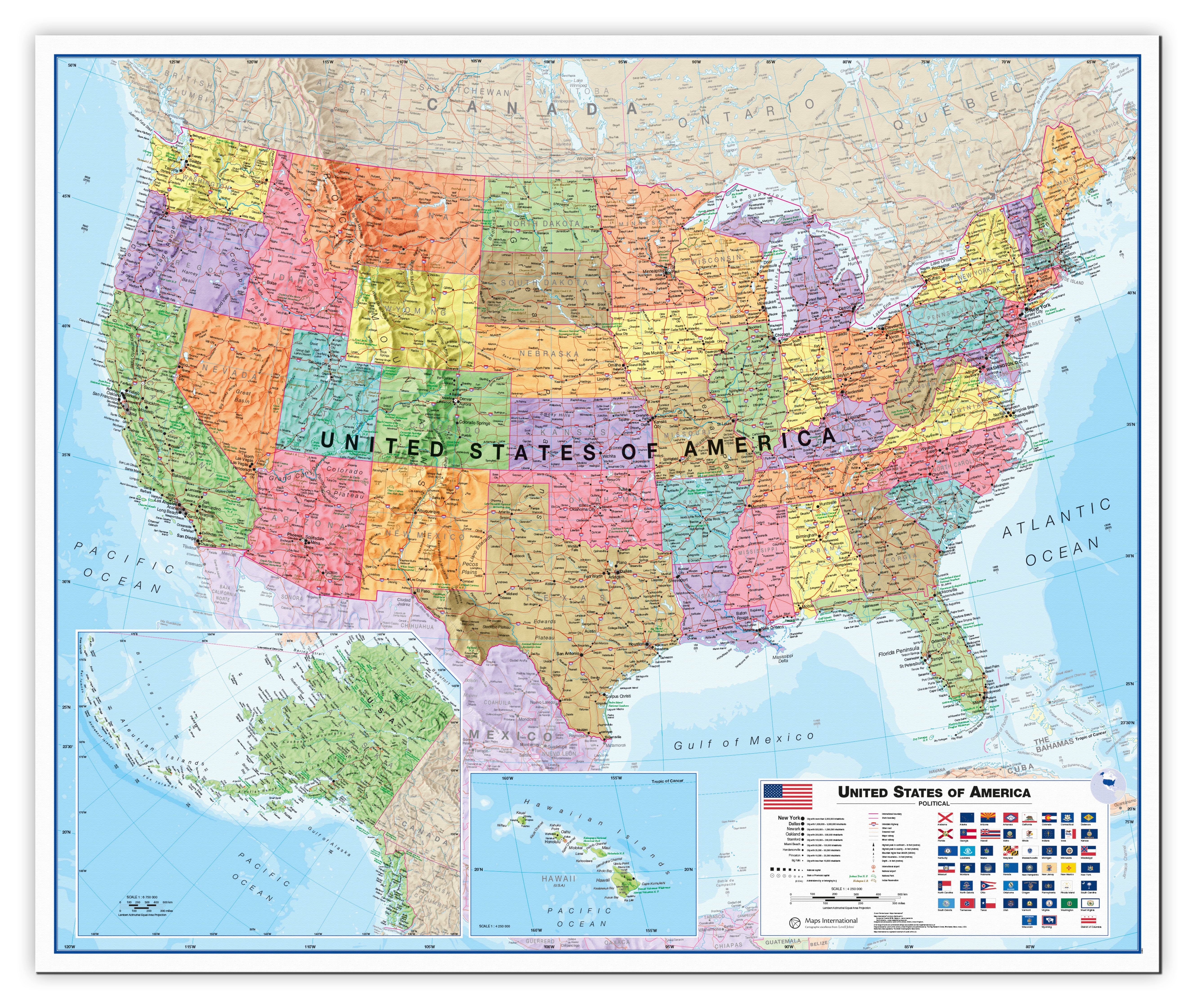 CM00021_L_CANVA - USA Wall Map Political