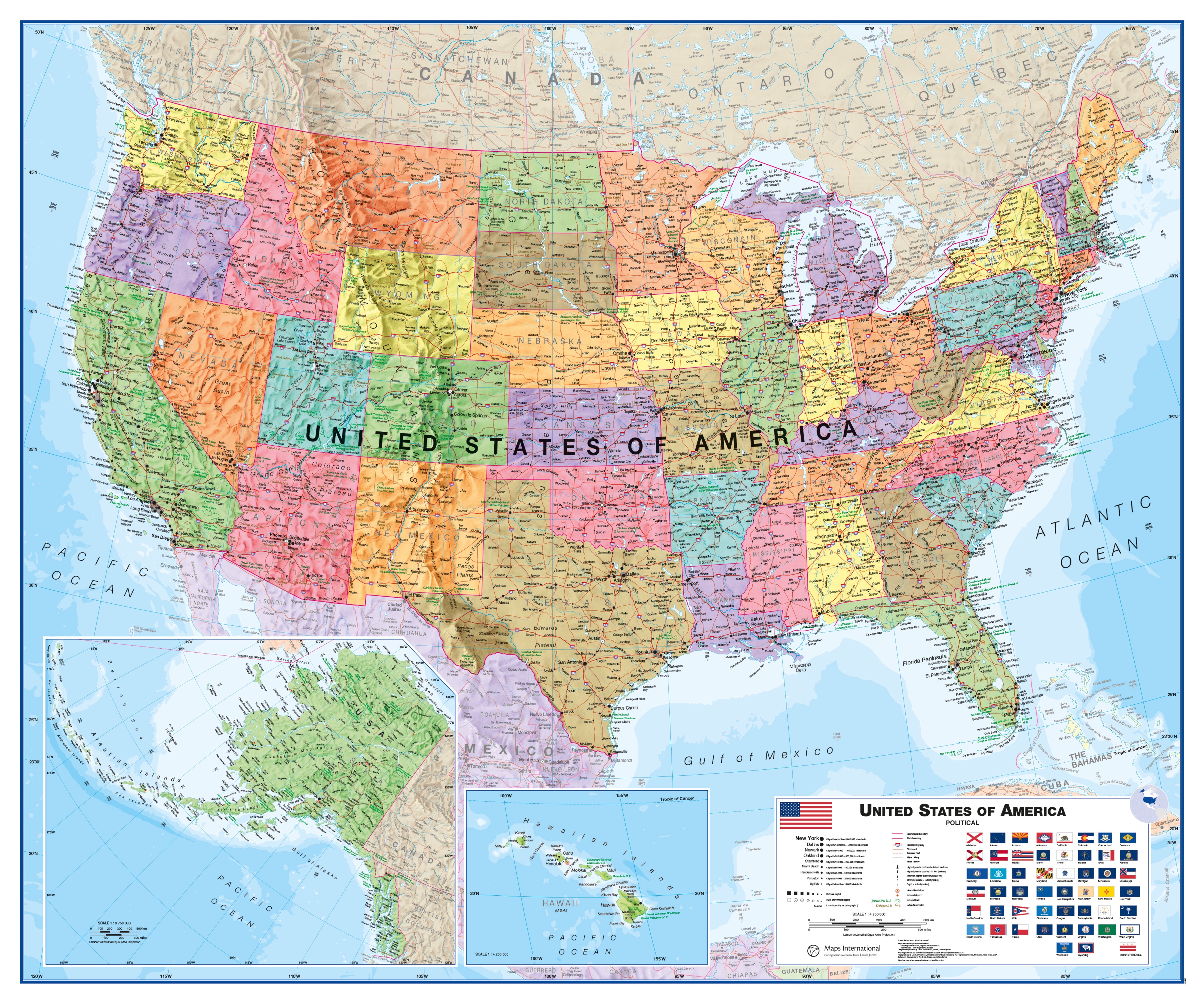 CM00021_H_LAMIN - USA Wall Map Political