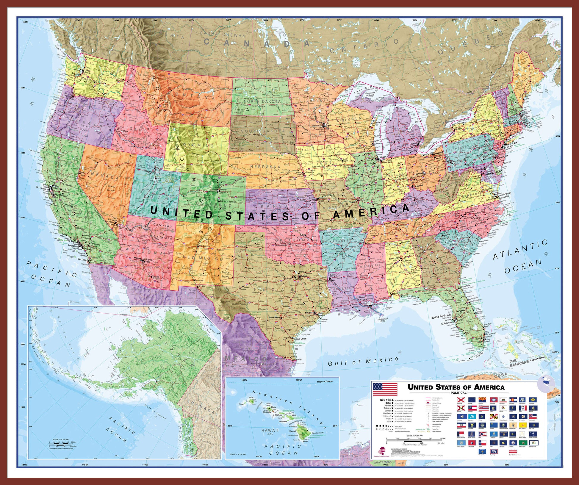 CM00021_H_LBDOK - USA Wall Map Political