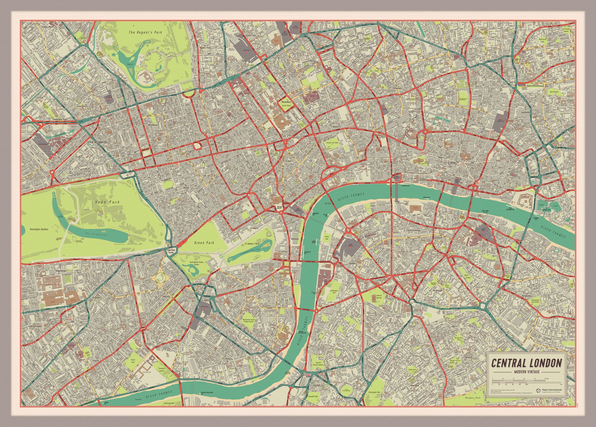 UK01751_S_PINAL - Vintage Map of London Poster