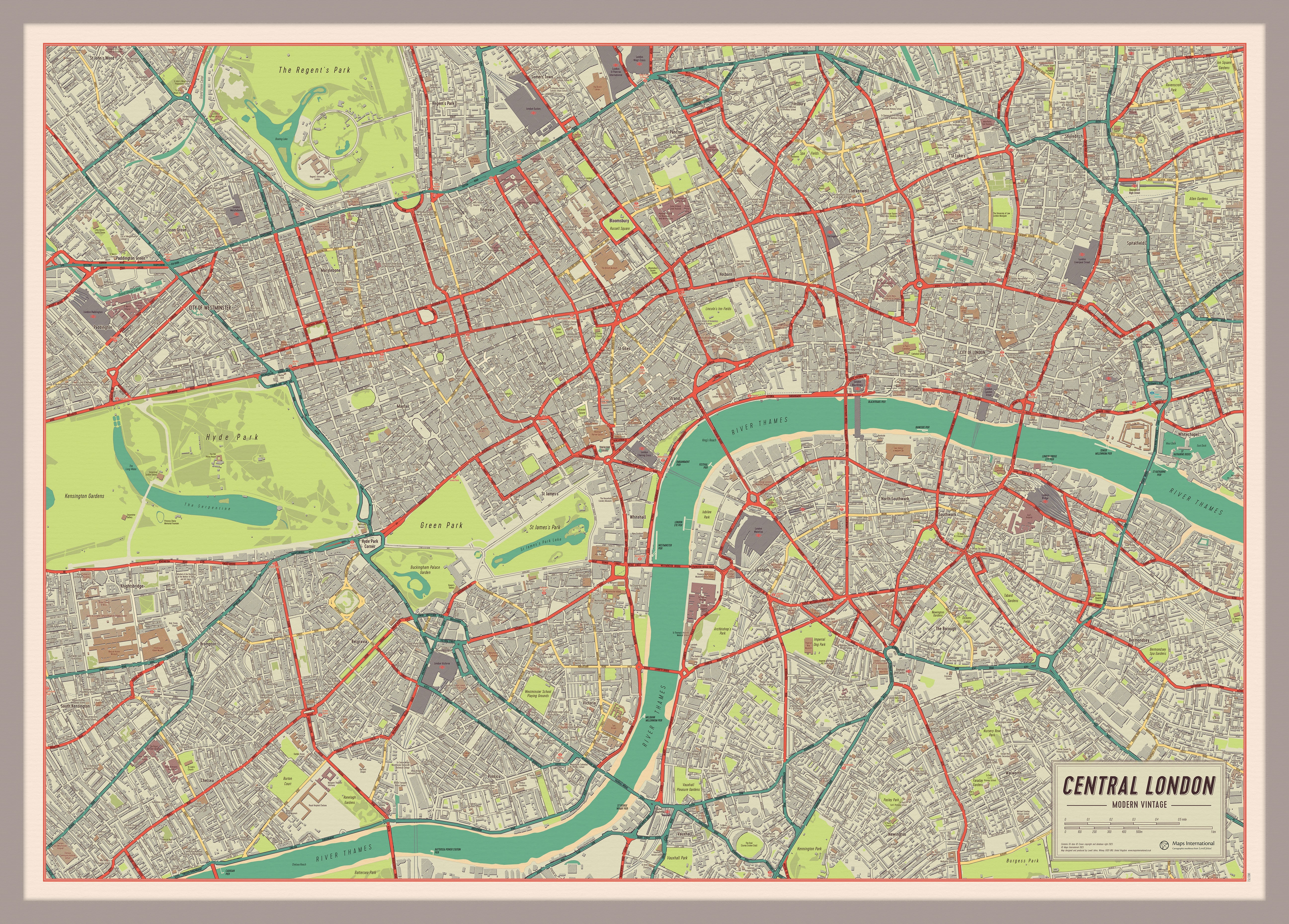 UK01751_S_PINAL - Vintage Map of London Poster